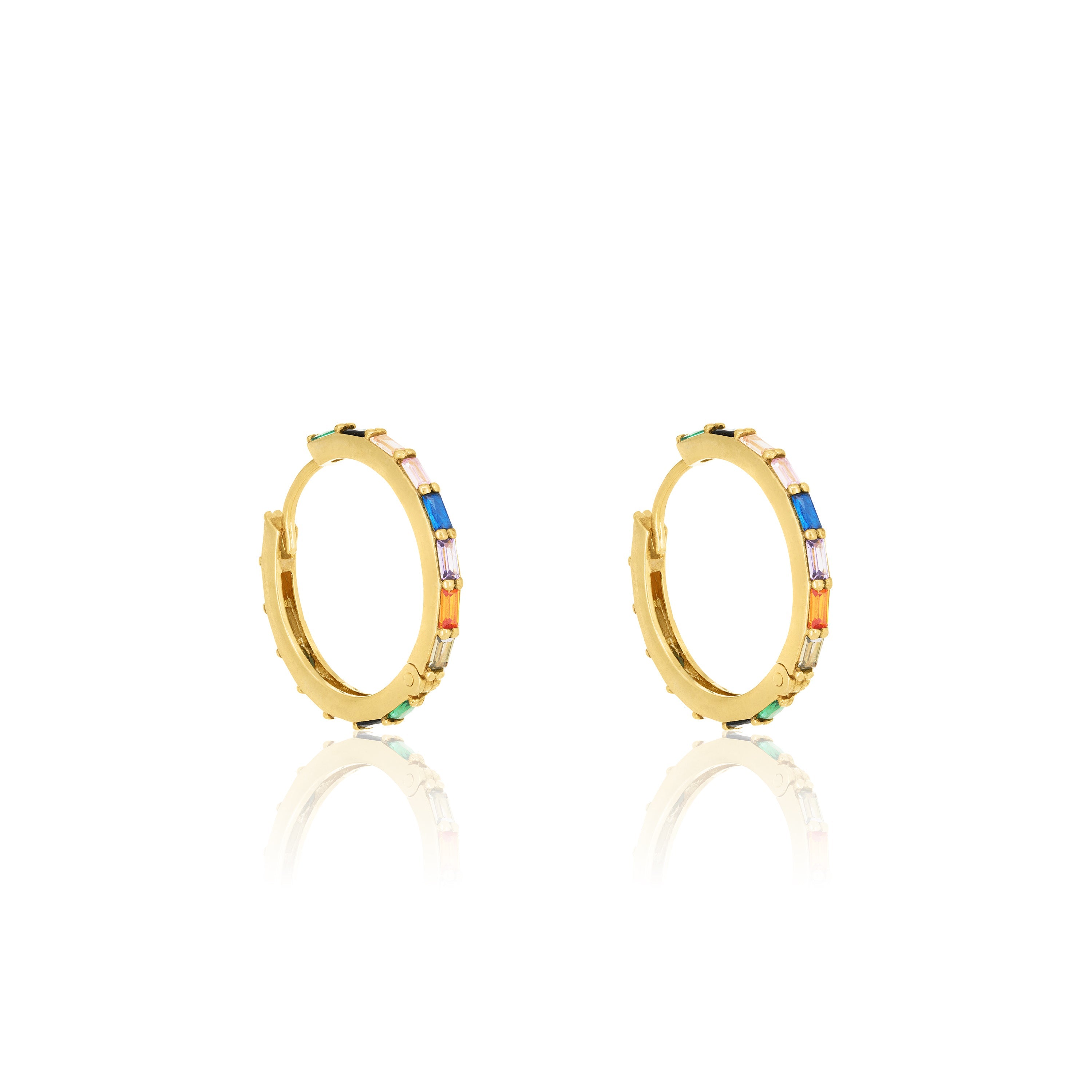 Baguette Line Hoop Earrings