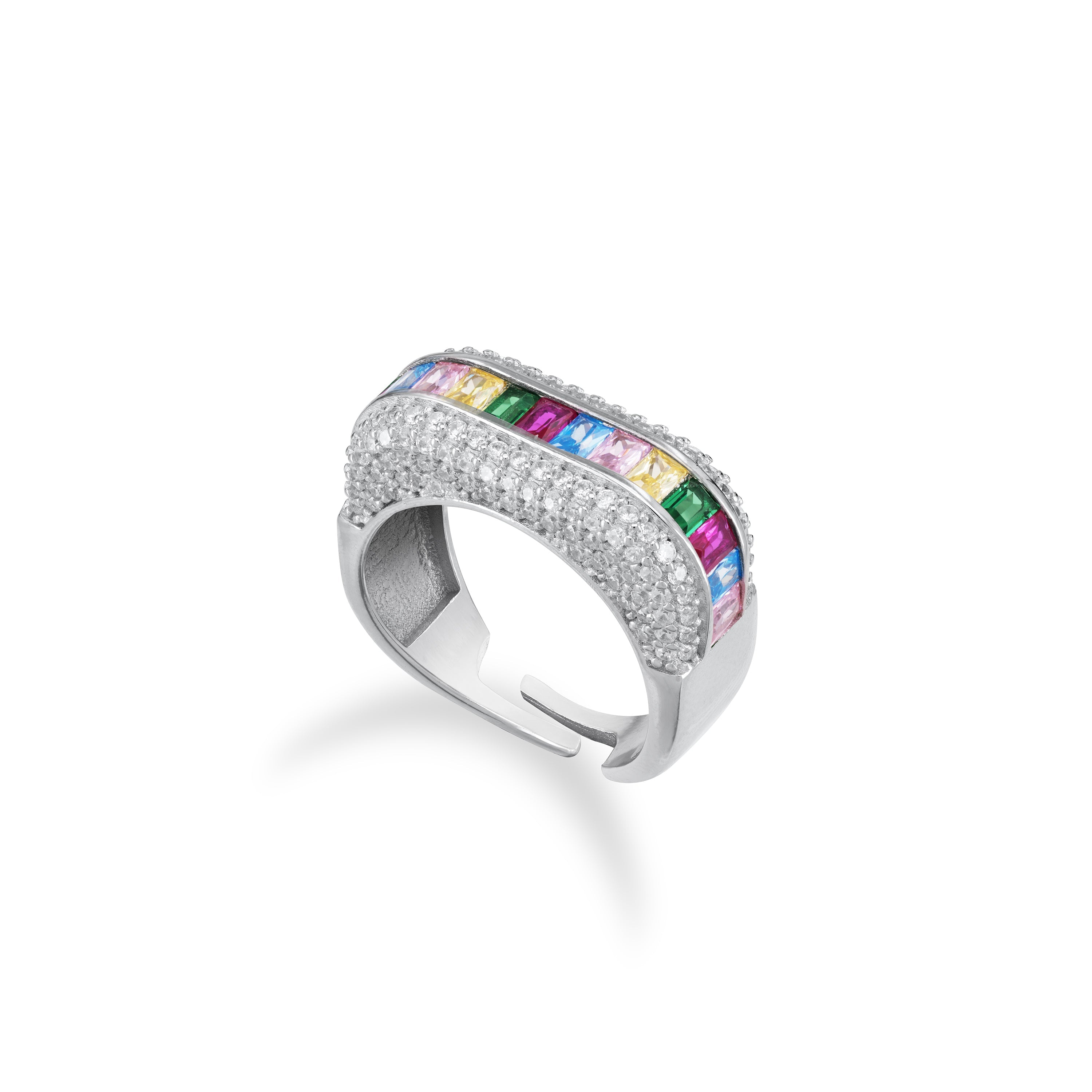 Big Baguette Cubic Zirconia Bar Ring