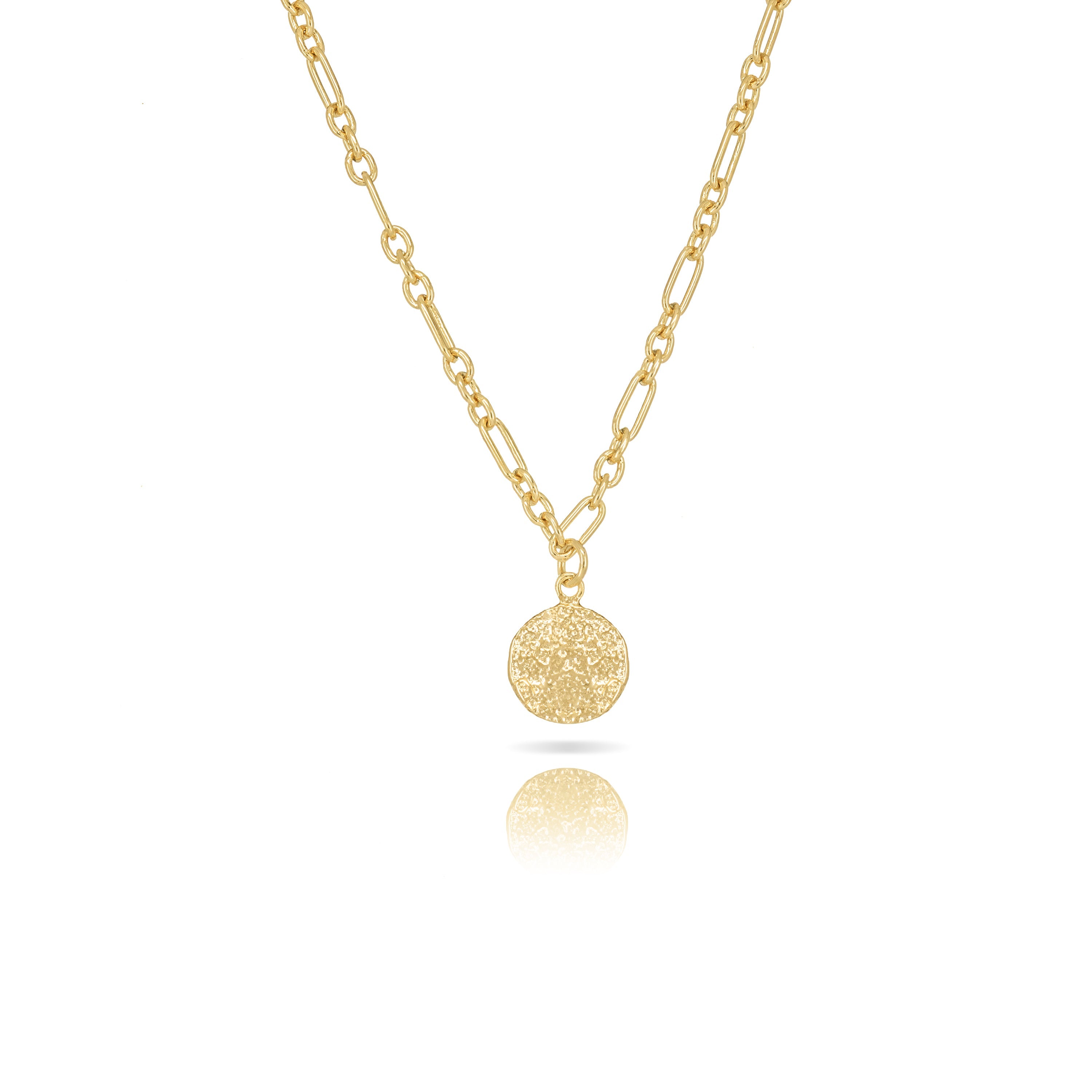 Coin With Figaro Chain Necklace