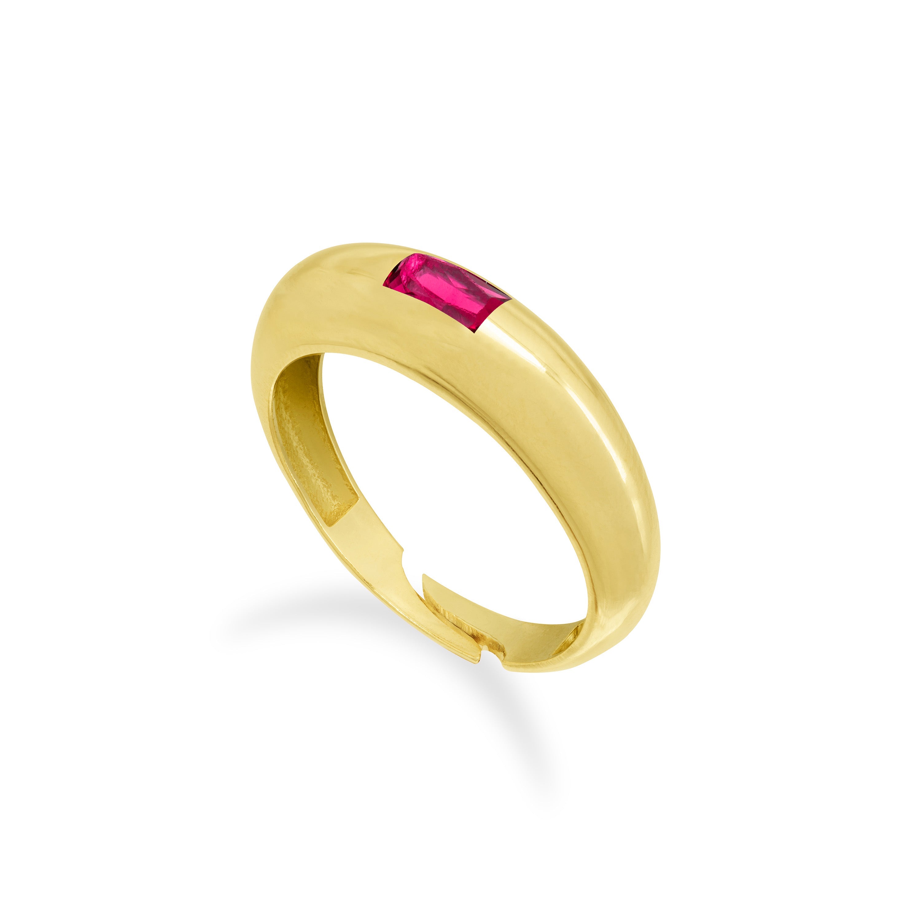 Colored Oval And Baguette Dome Ring