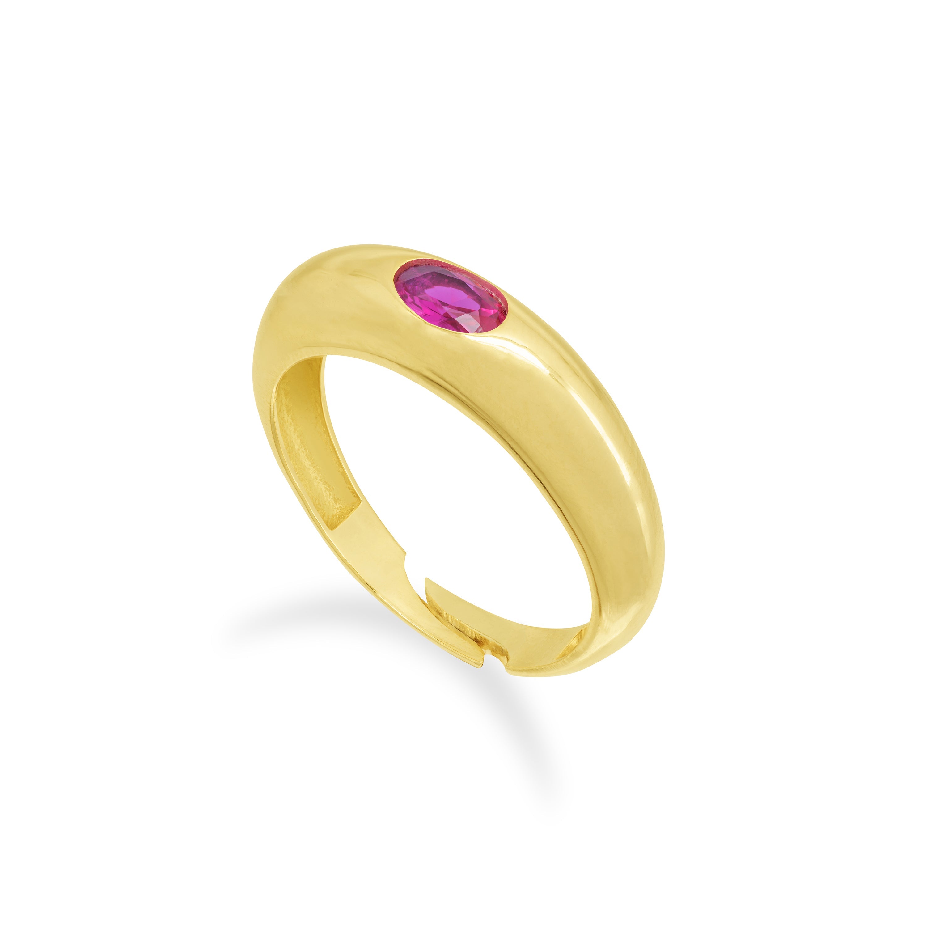 Colored Oval And Baguette Dome Ring
