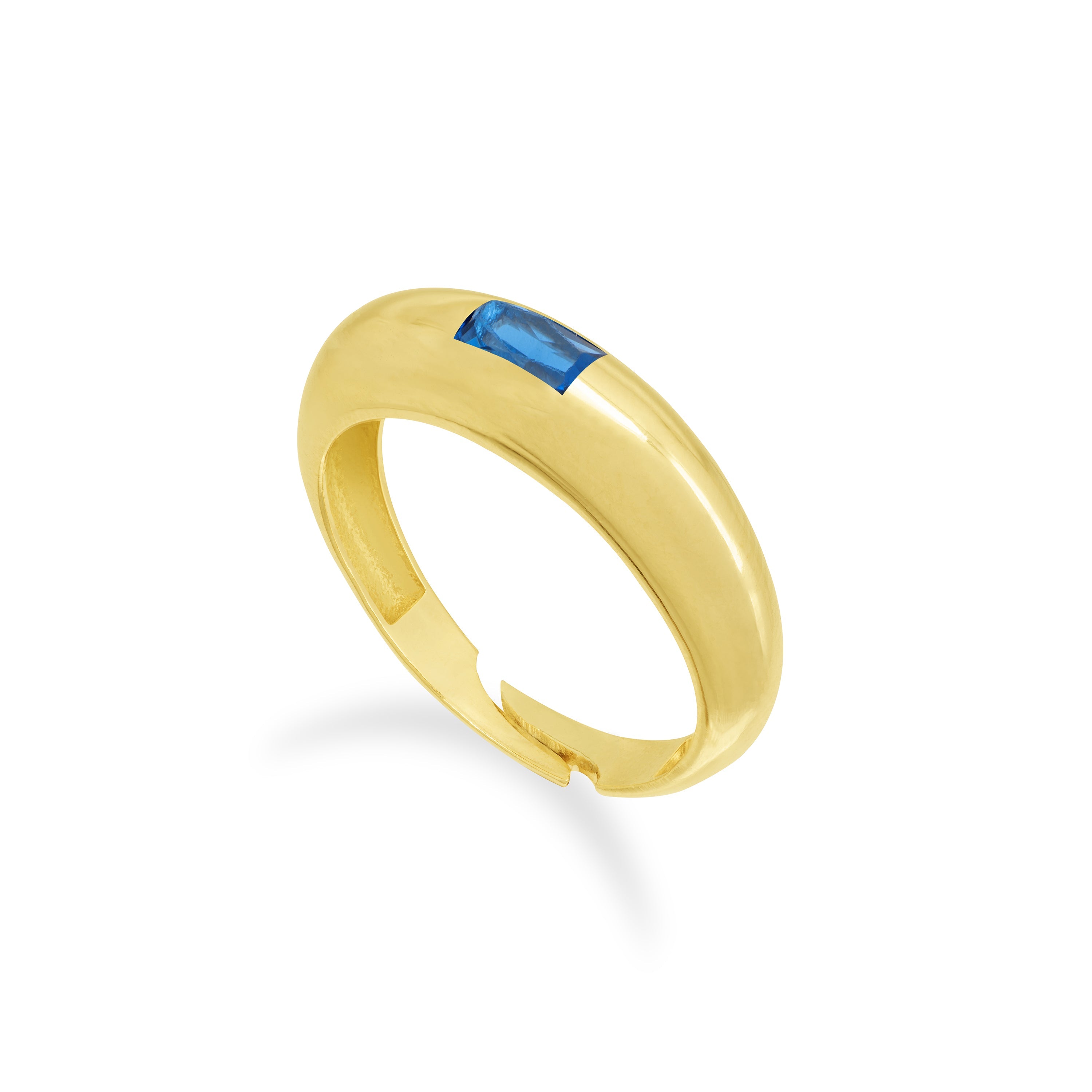 Colored Oval And Baguette Dome Ring