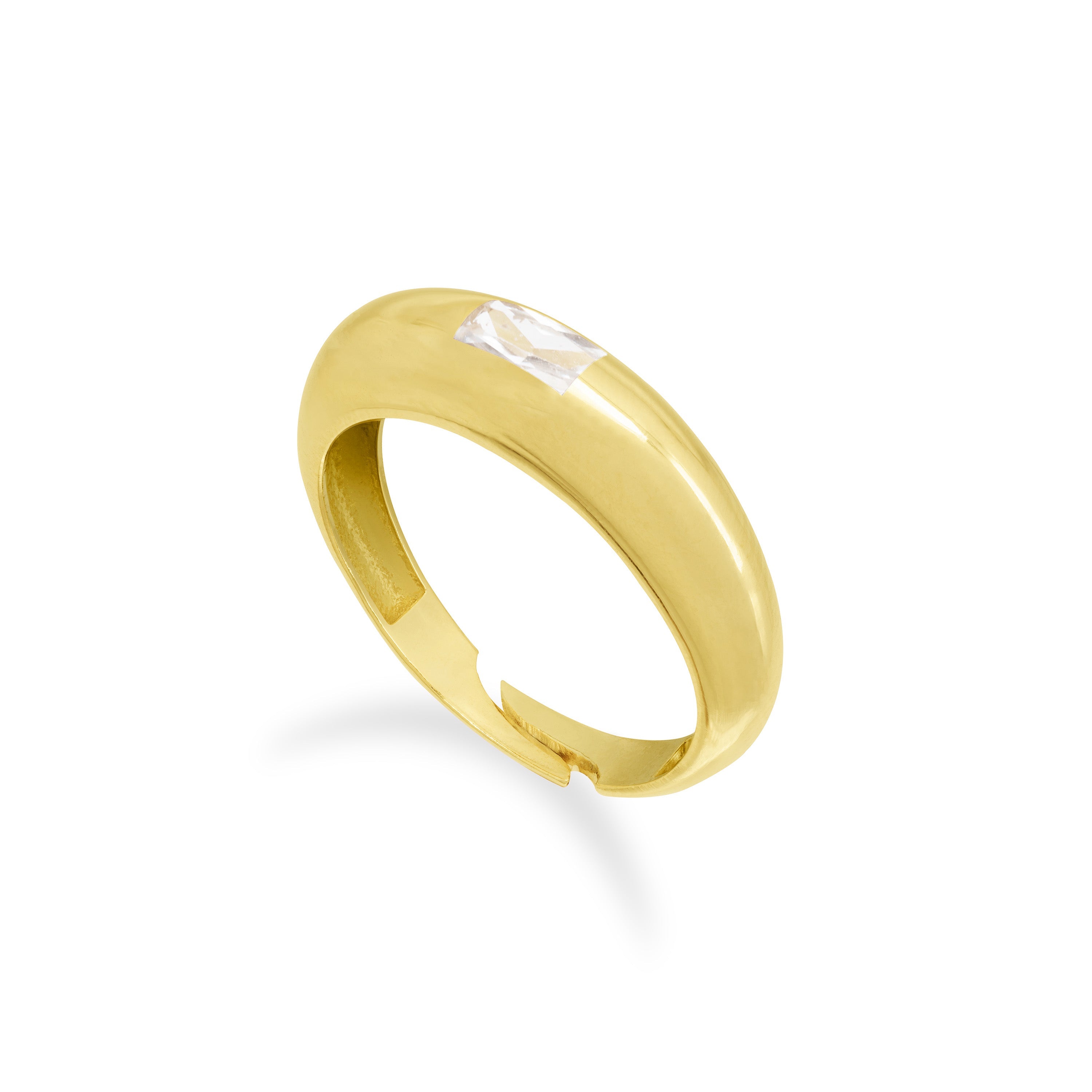 Colored Oval And Baguette Dome Ring