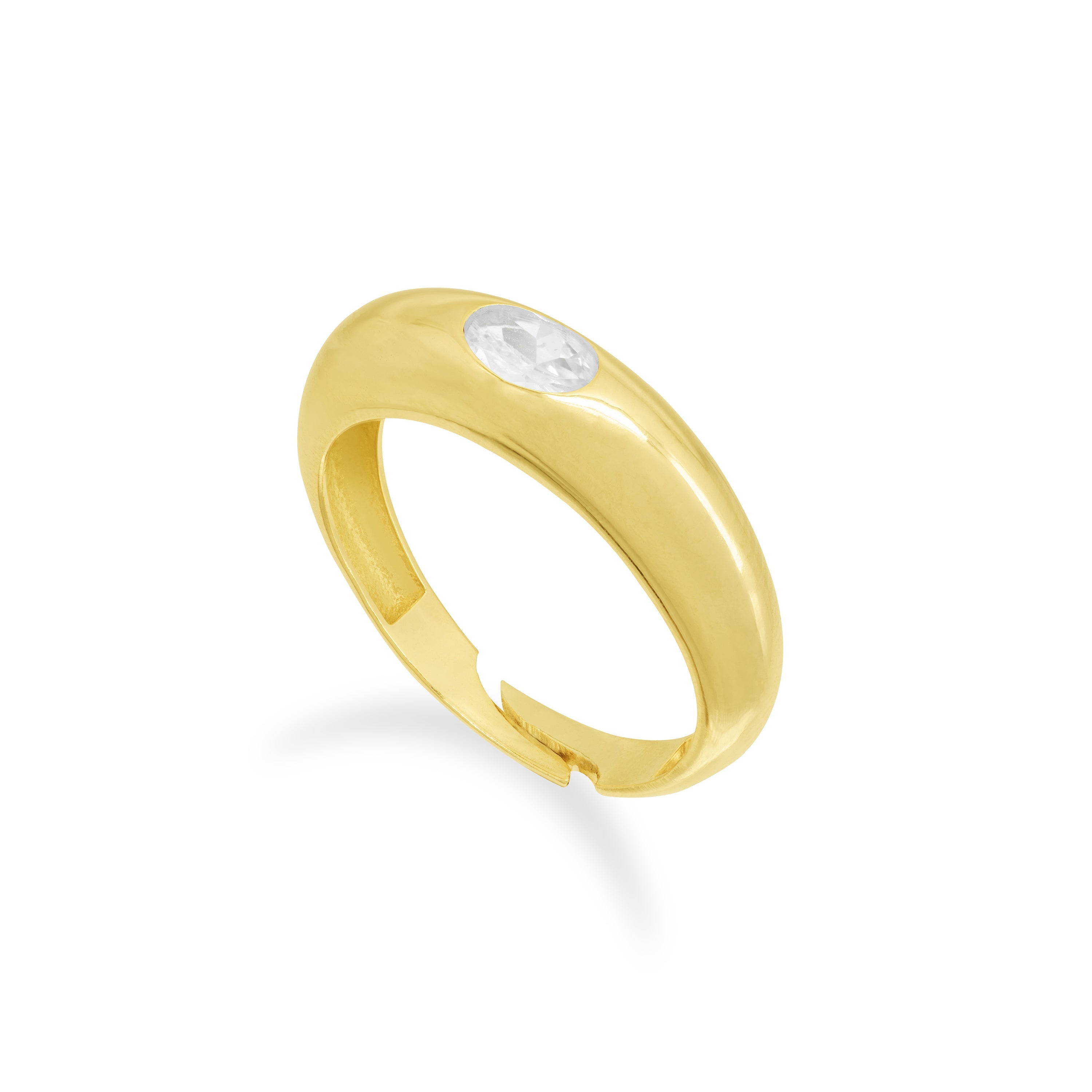 Colored Oval And Baguette Dome Ring