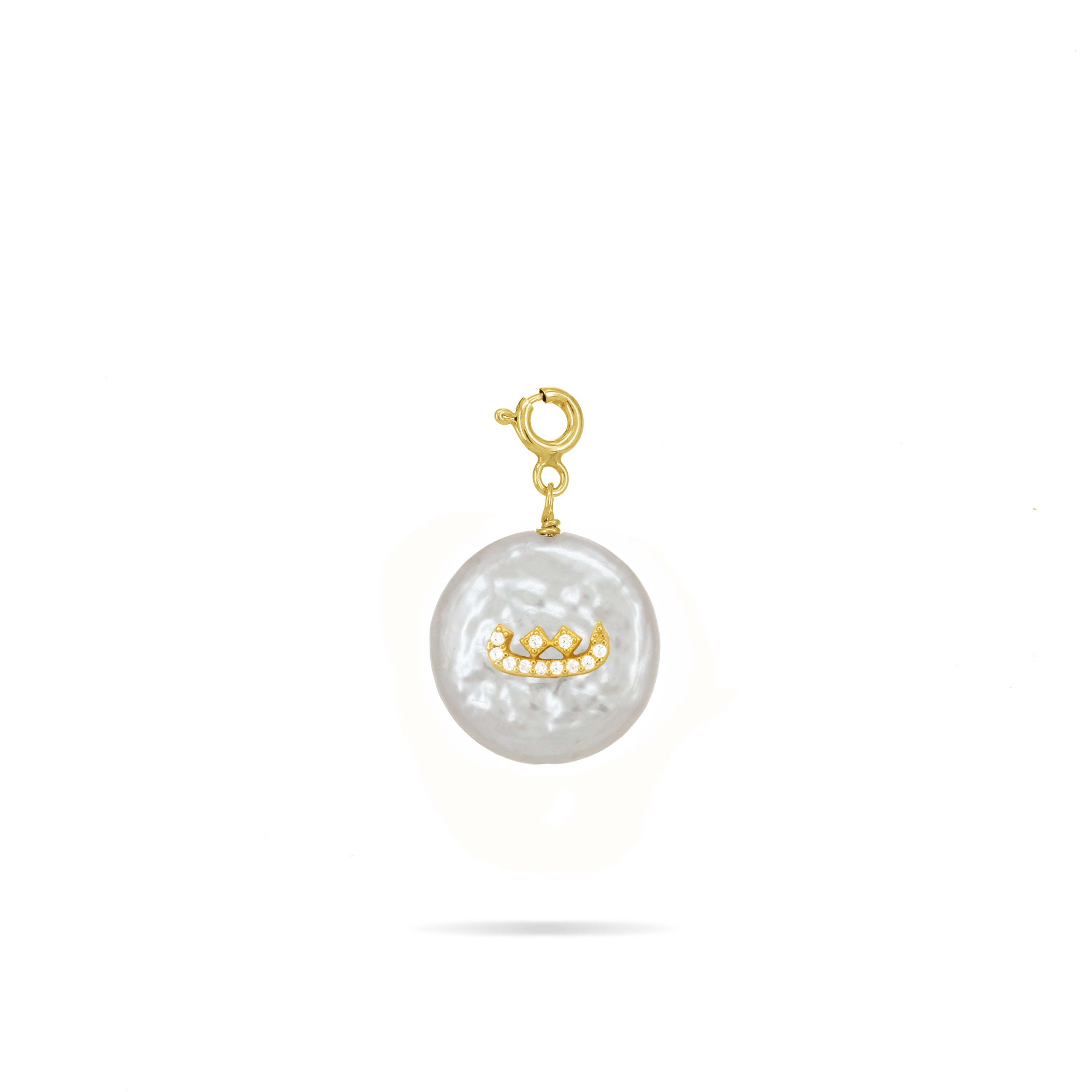 Cubic Zirconia Arabic Letter Pearl Charm