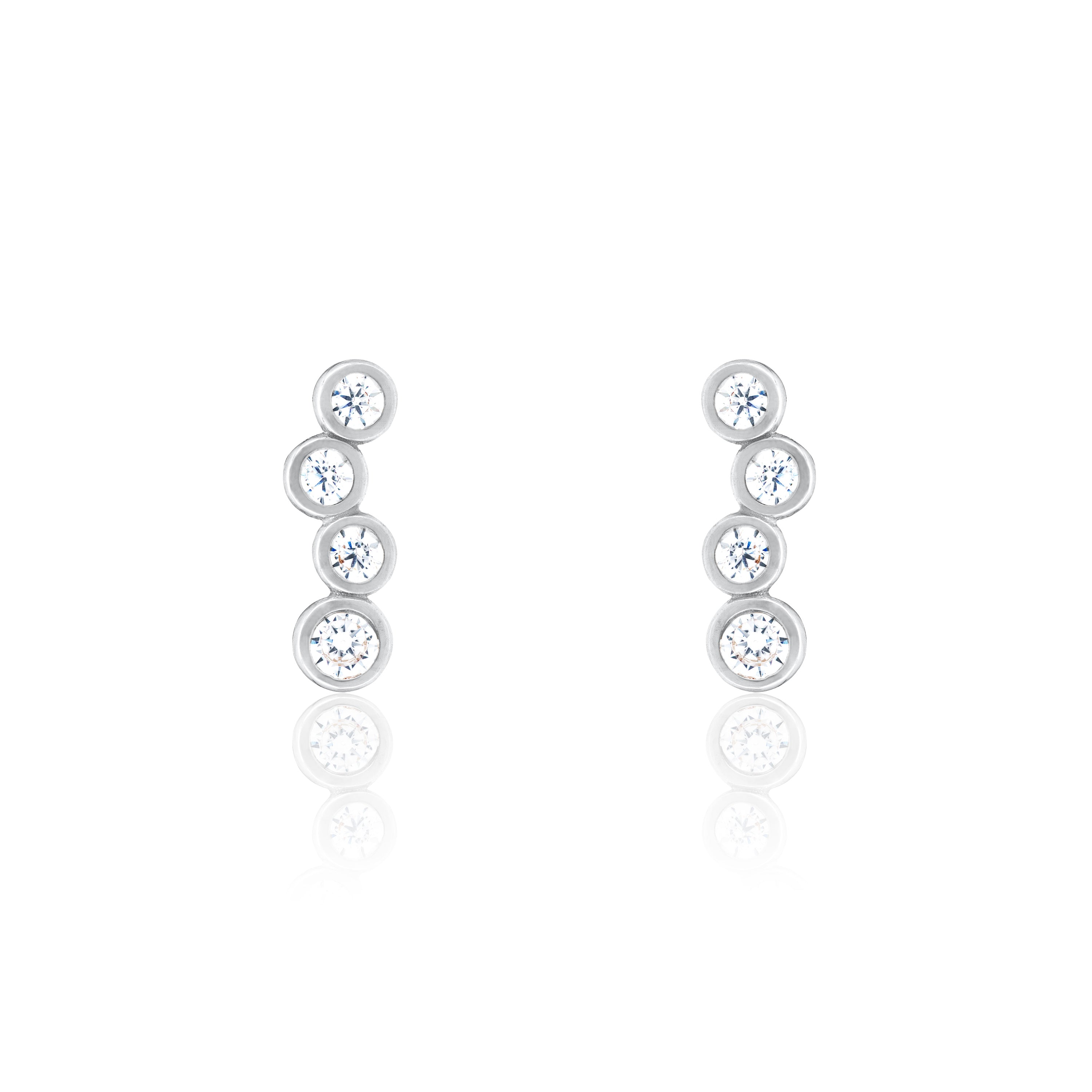 Cubic Zirconia Bubbles Drop Stud Earrings