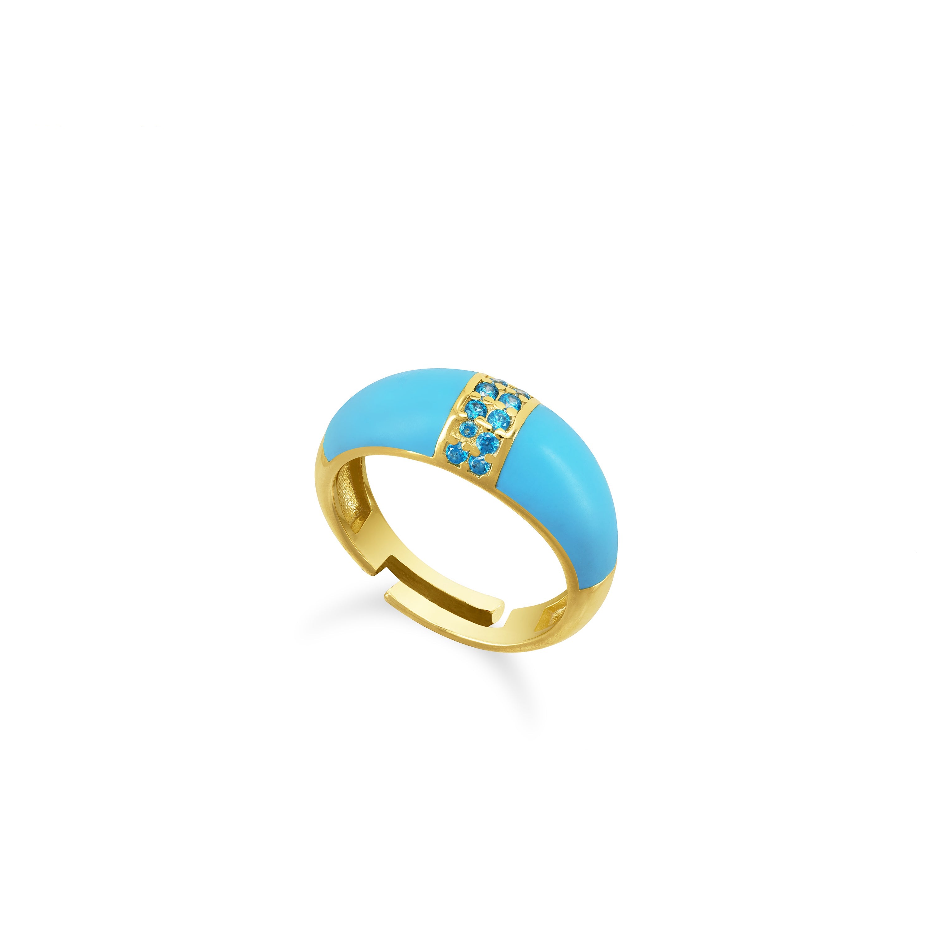 Cubic Zirconia Dome Enamel Ring