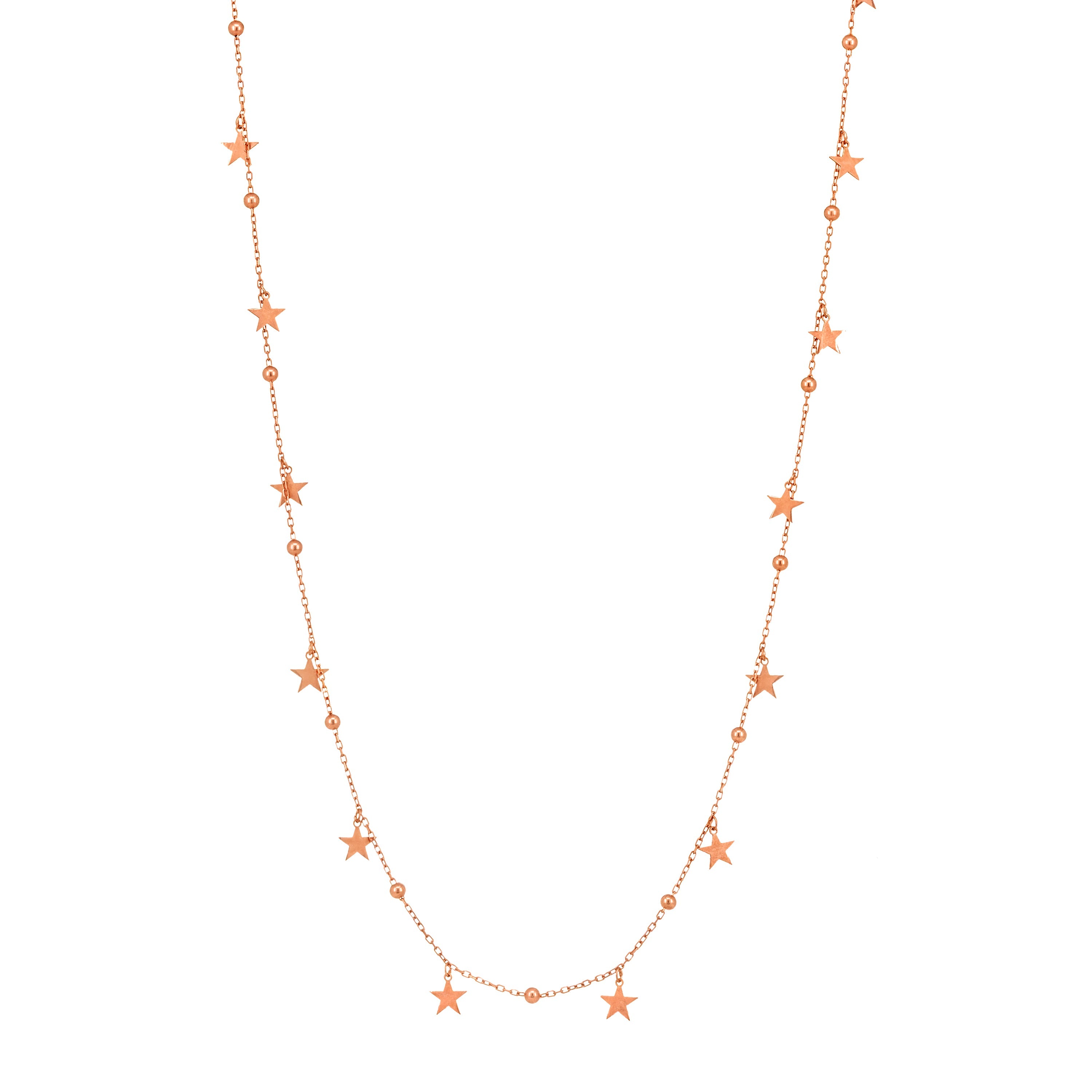 Dots And Star Droplets Long Necklace