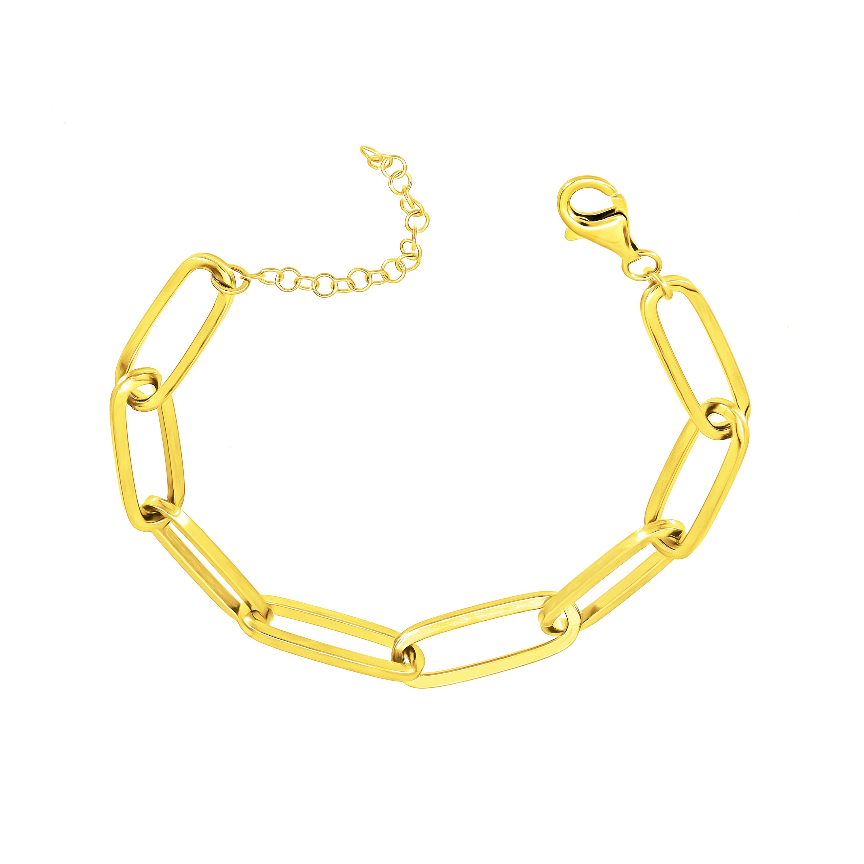 Elongated Oval Paperclip Chain Bracelet