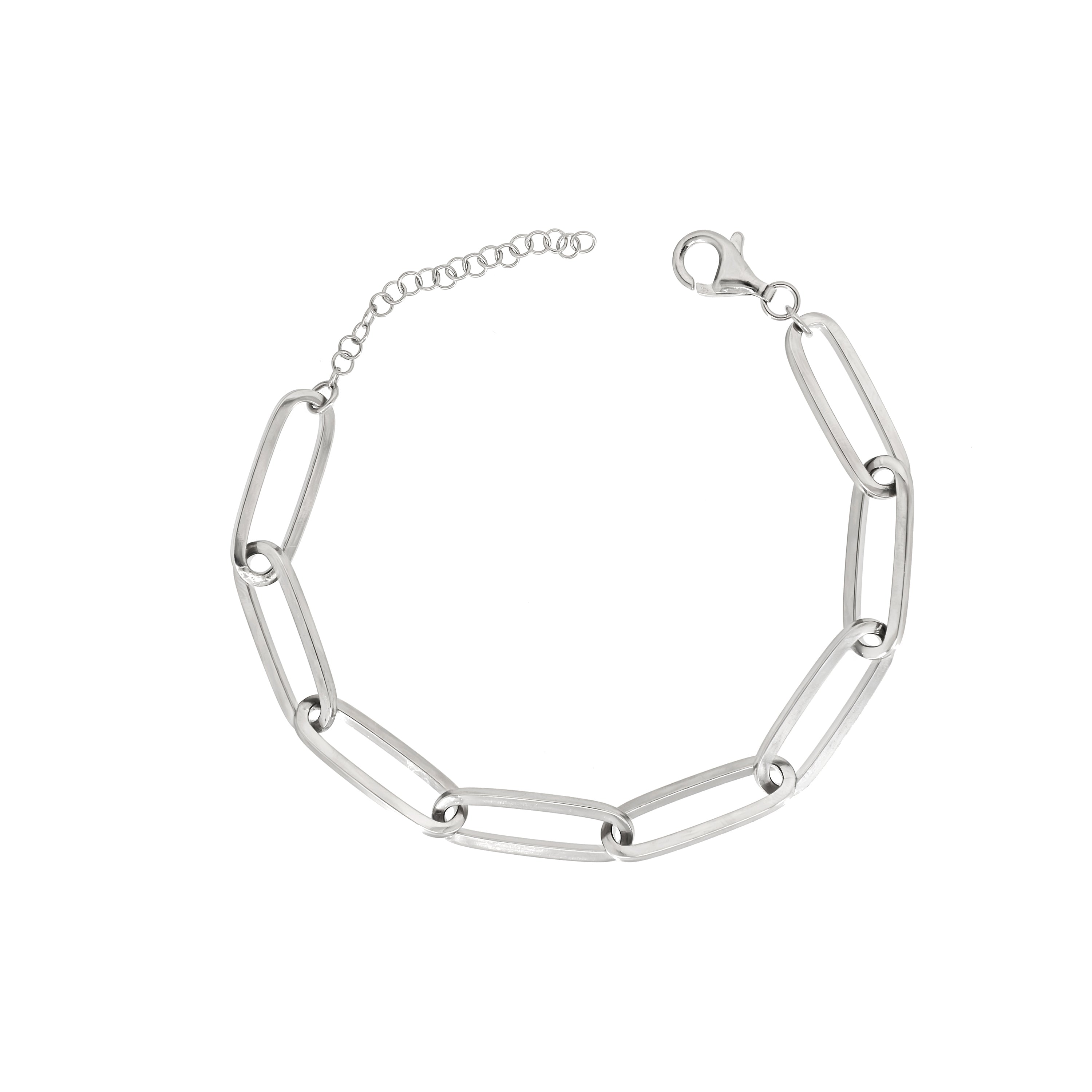 Elongated Oval Paperclip Chain Bracelet