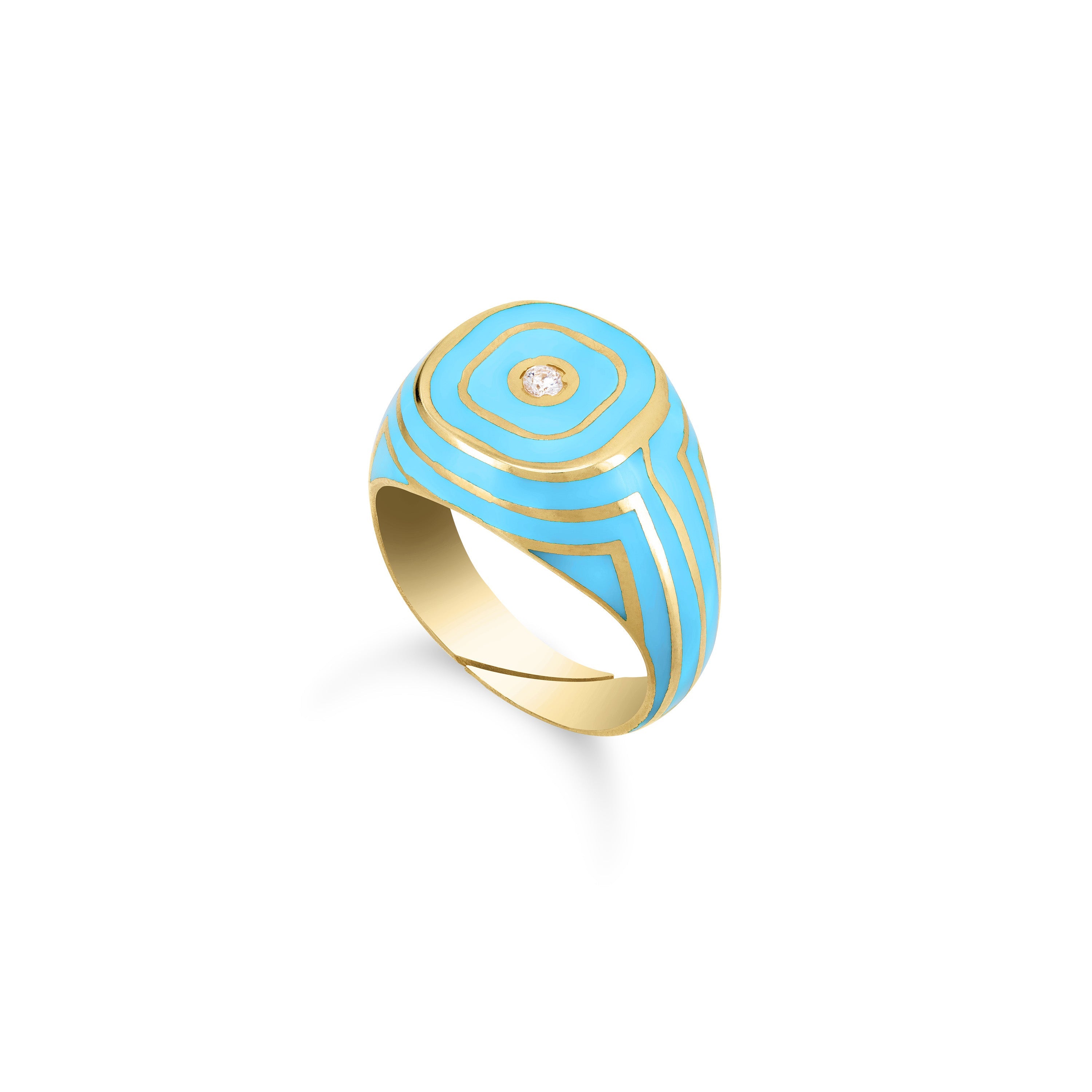 Enamel Square Signet Ring