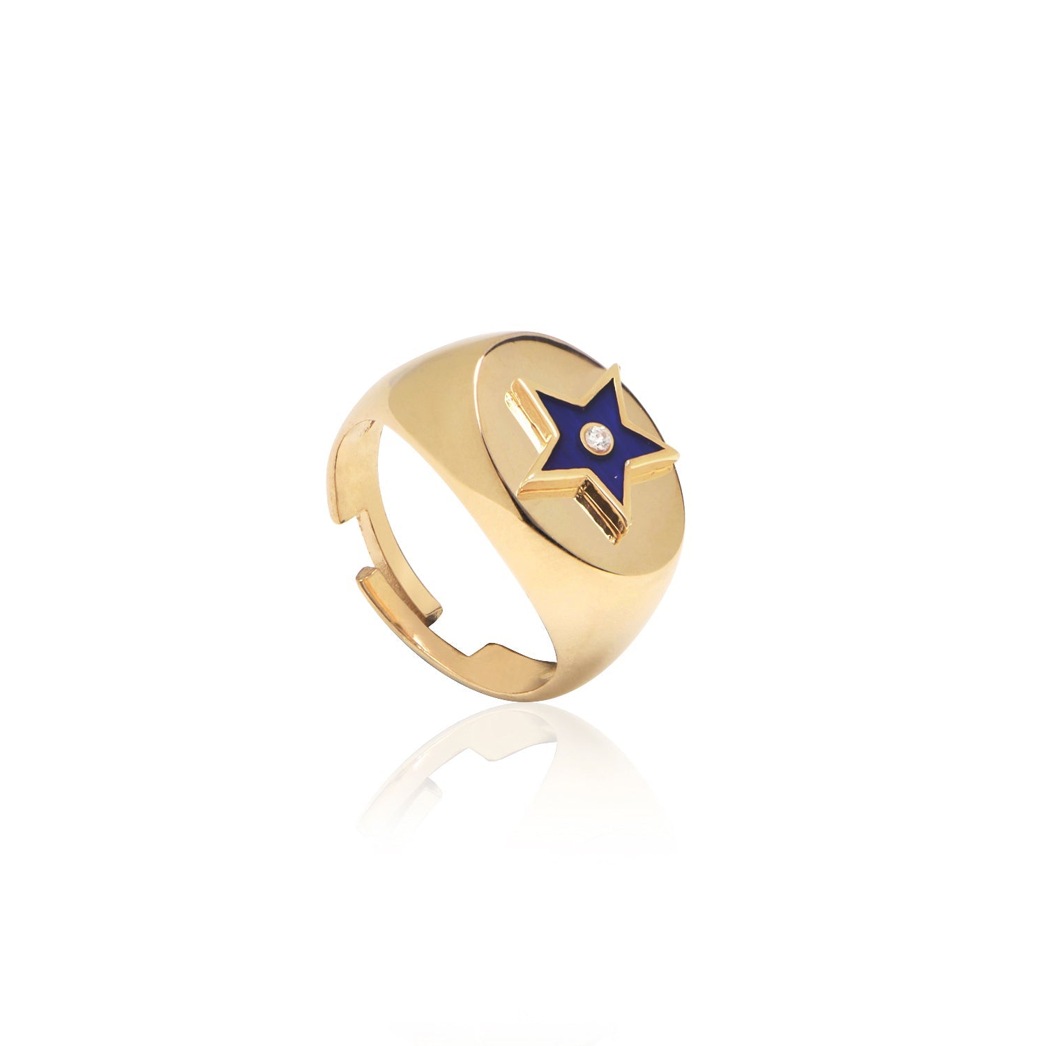 Enamel Star Pinky Ring