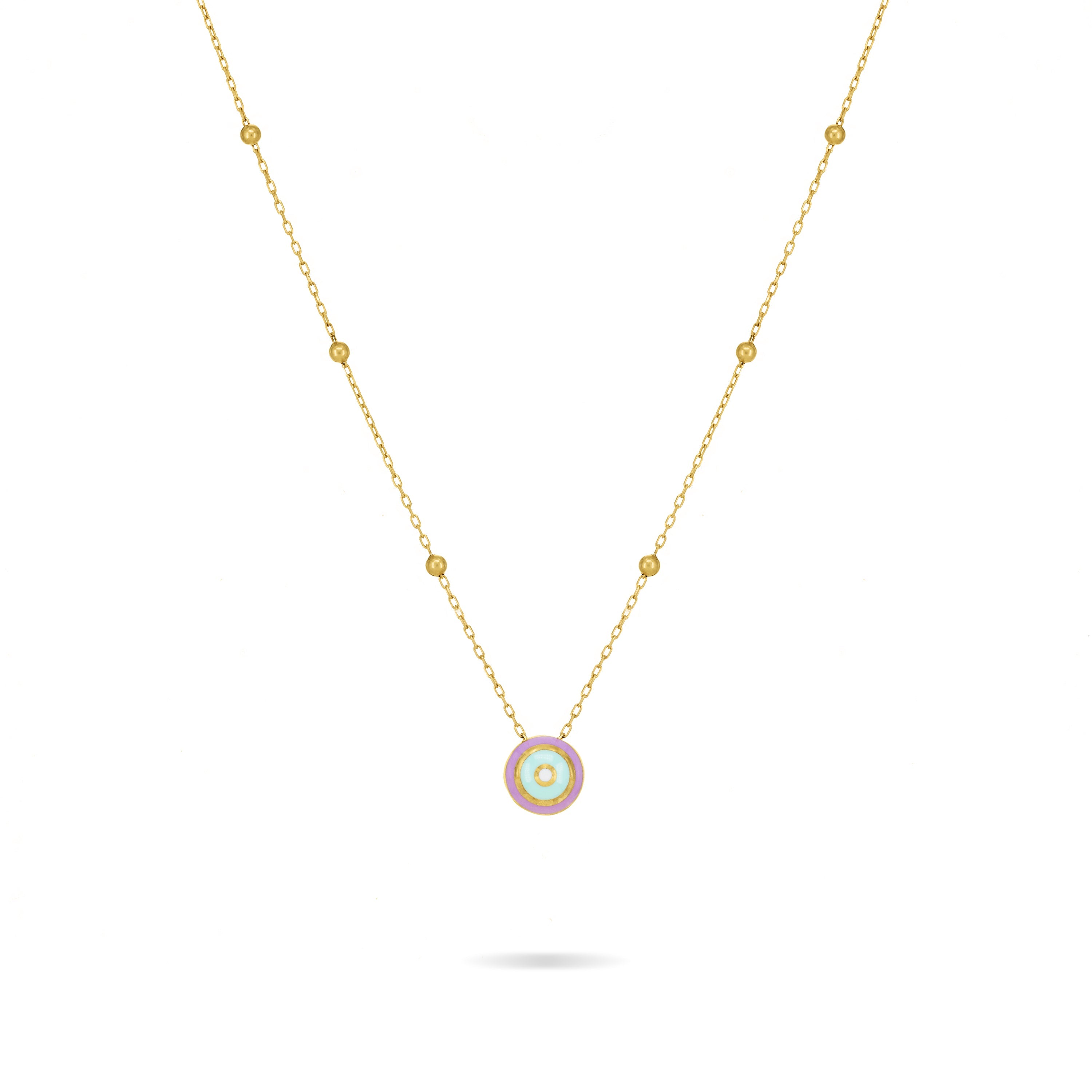 Evil Eye Sphere Enamel Necklace