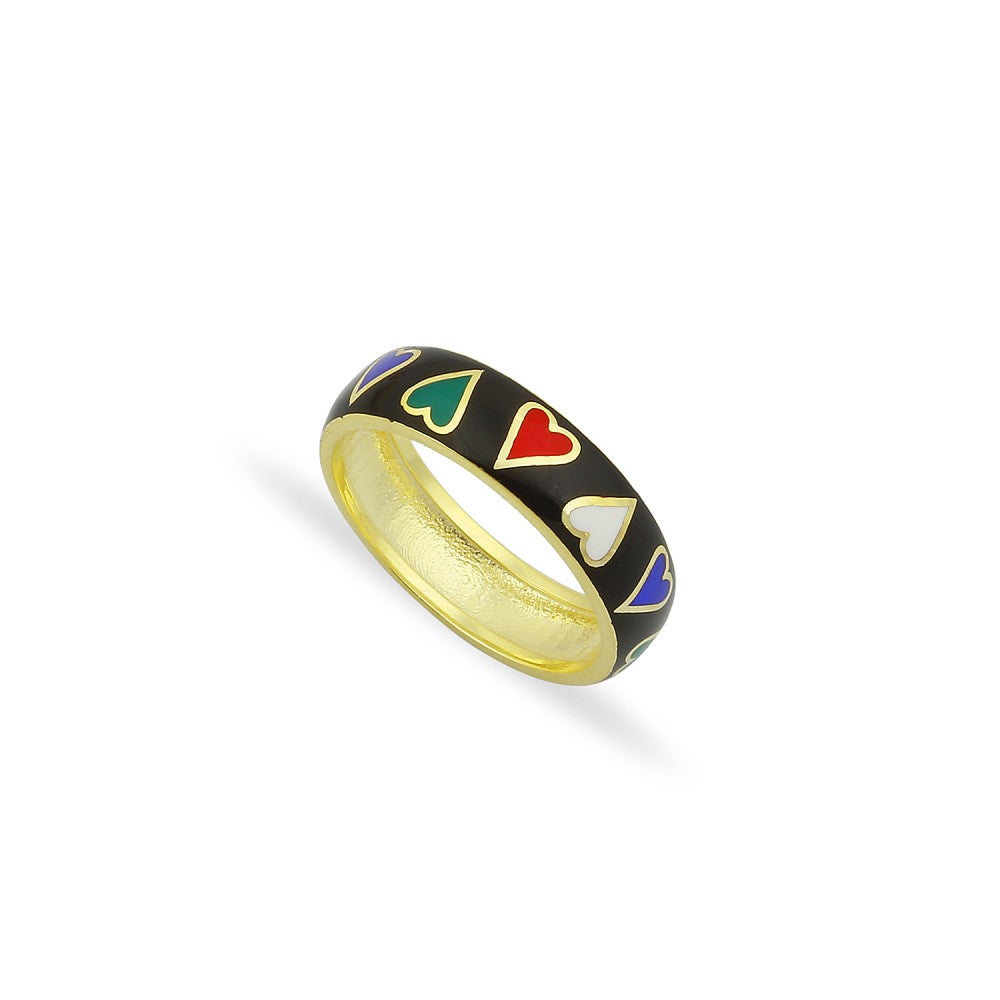 Hearts Enamel Ring