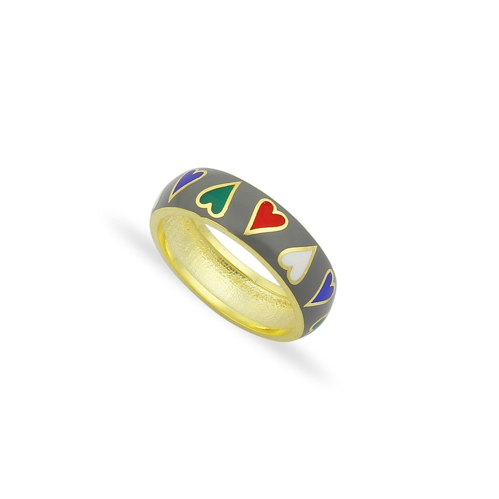 Hearts Enamel Ring