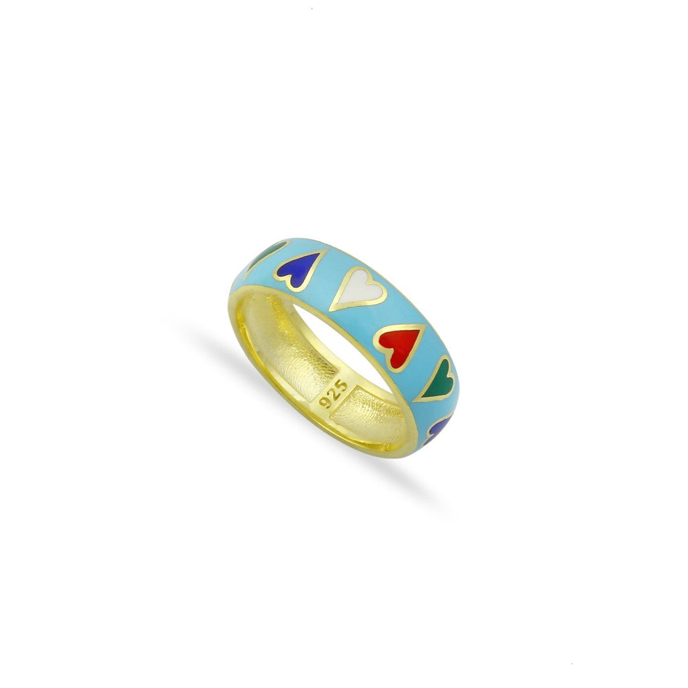 Hearts Enamel Ring