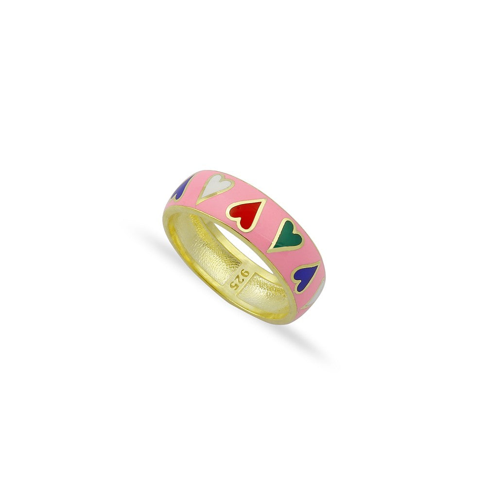 Hearts Enamel Ring