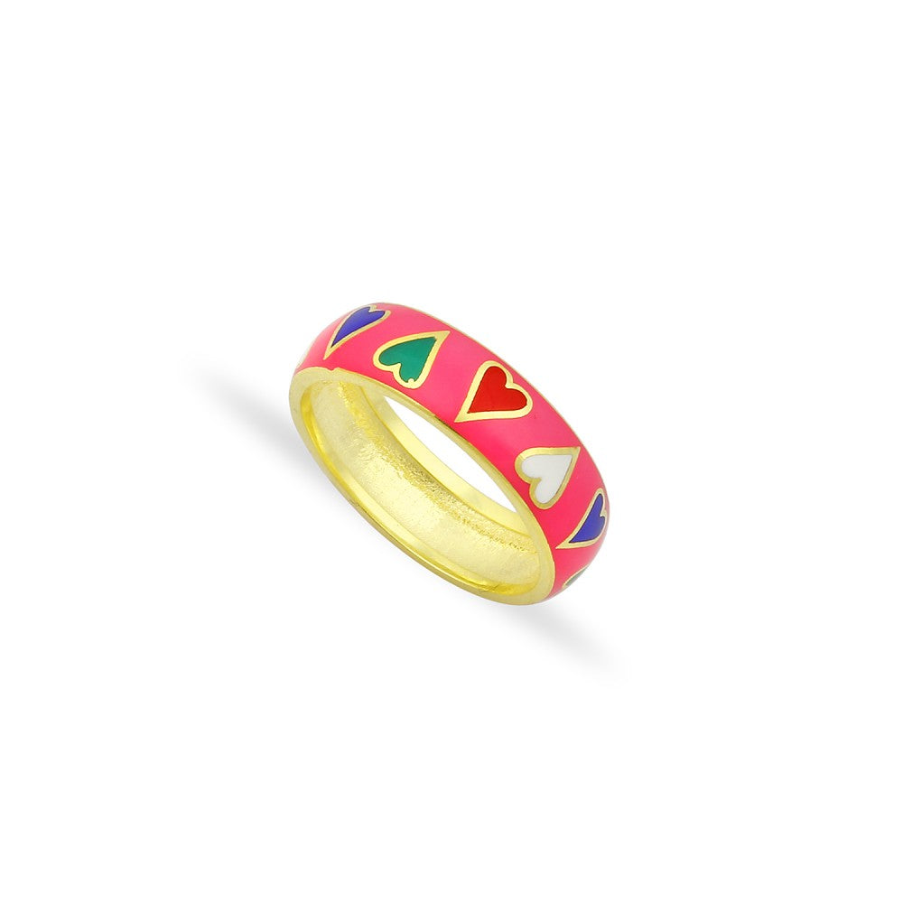 Hearts Enamel Ring