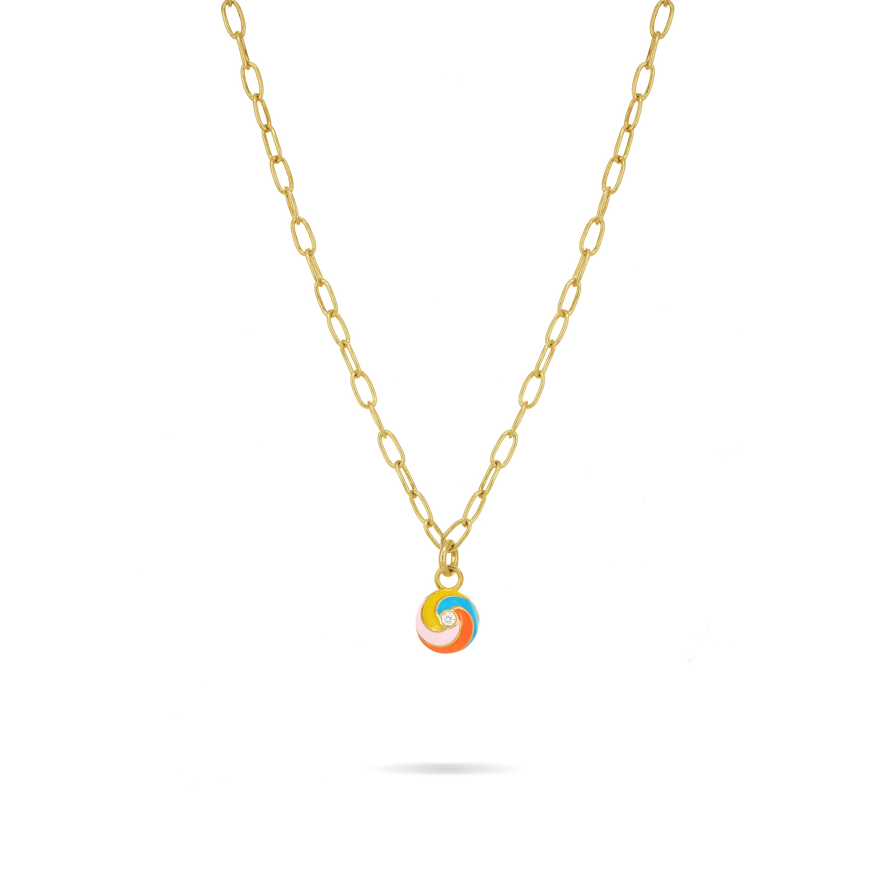 Hypnotic Multicolor Enamel Chain Necklace