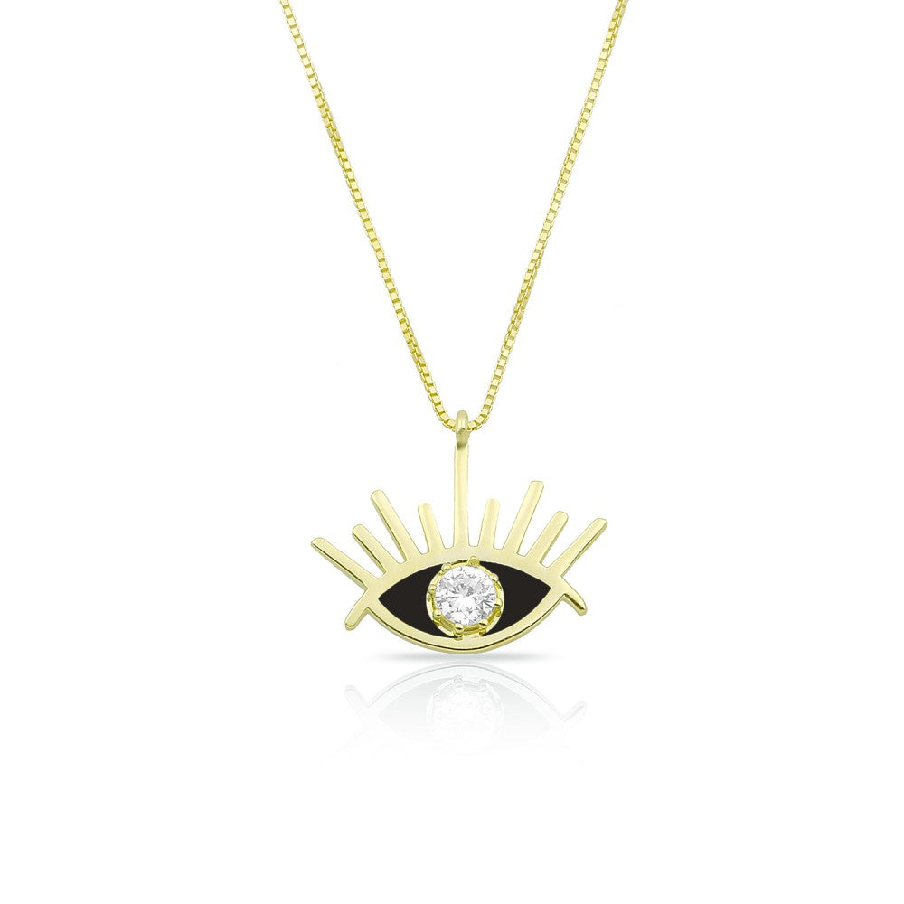 Lash Evil Eye Enamel Necklace