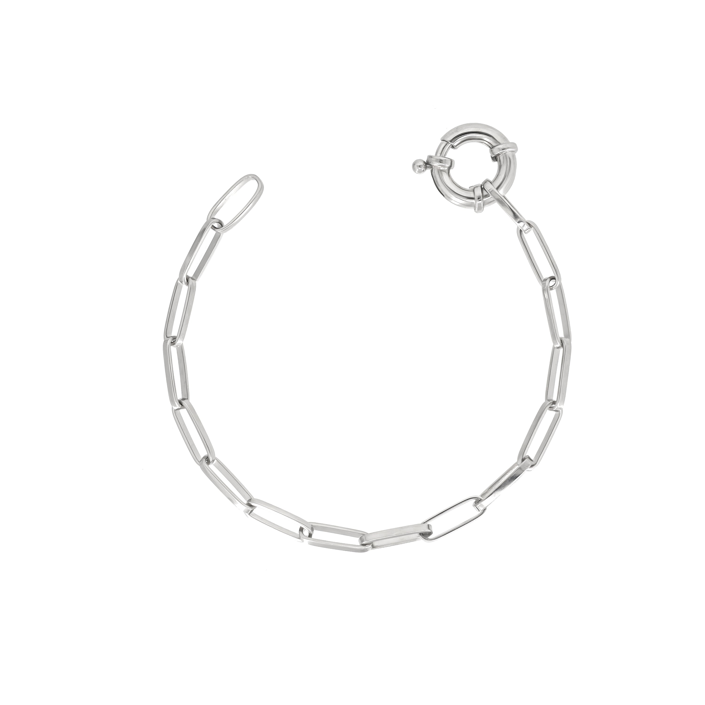 Paperclip Bracelet With Big Spring Clasp