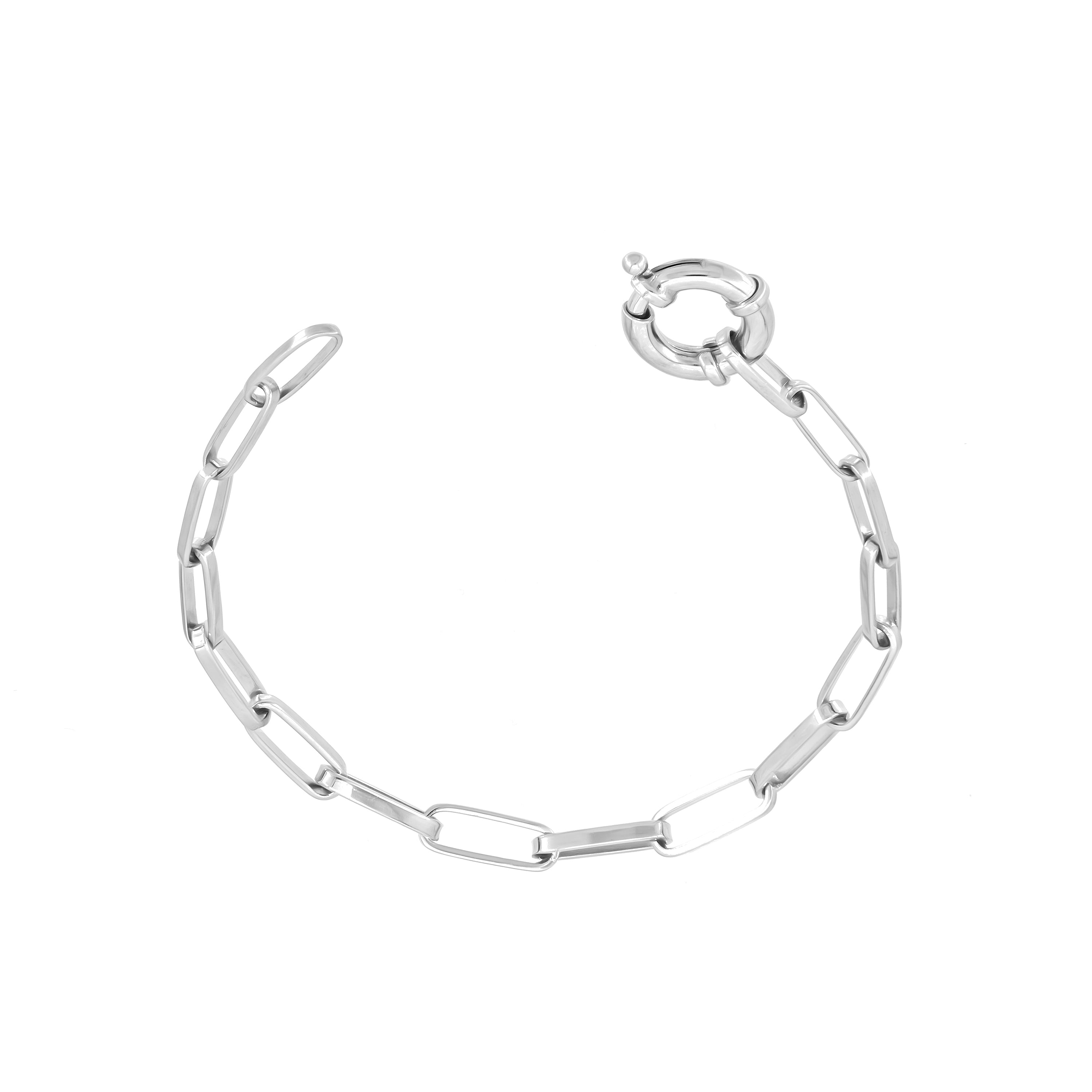 Paperclip Bracelet With Big Spring Clasp