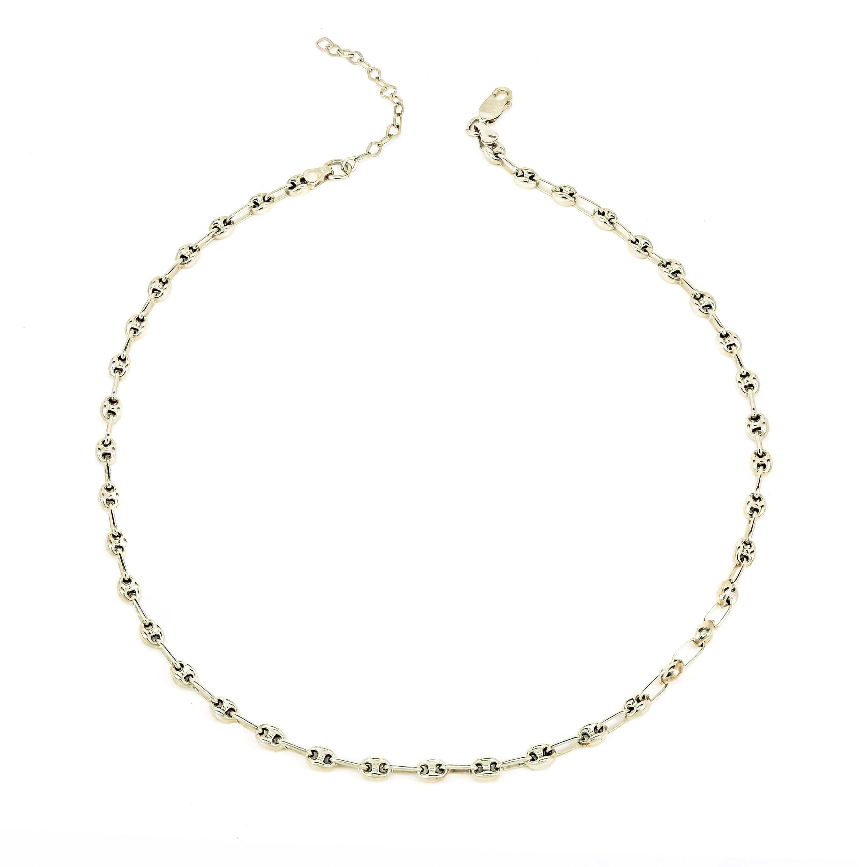 Puffed Mariner Link Chain Necklace