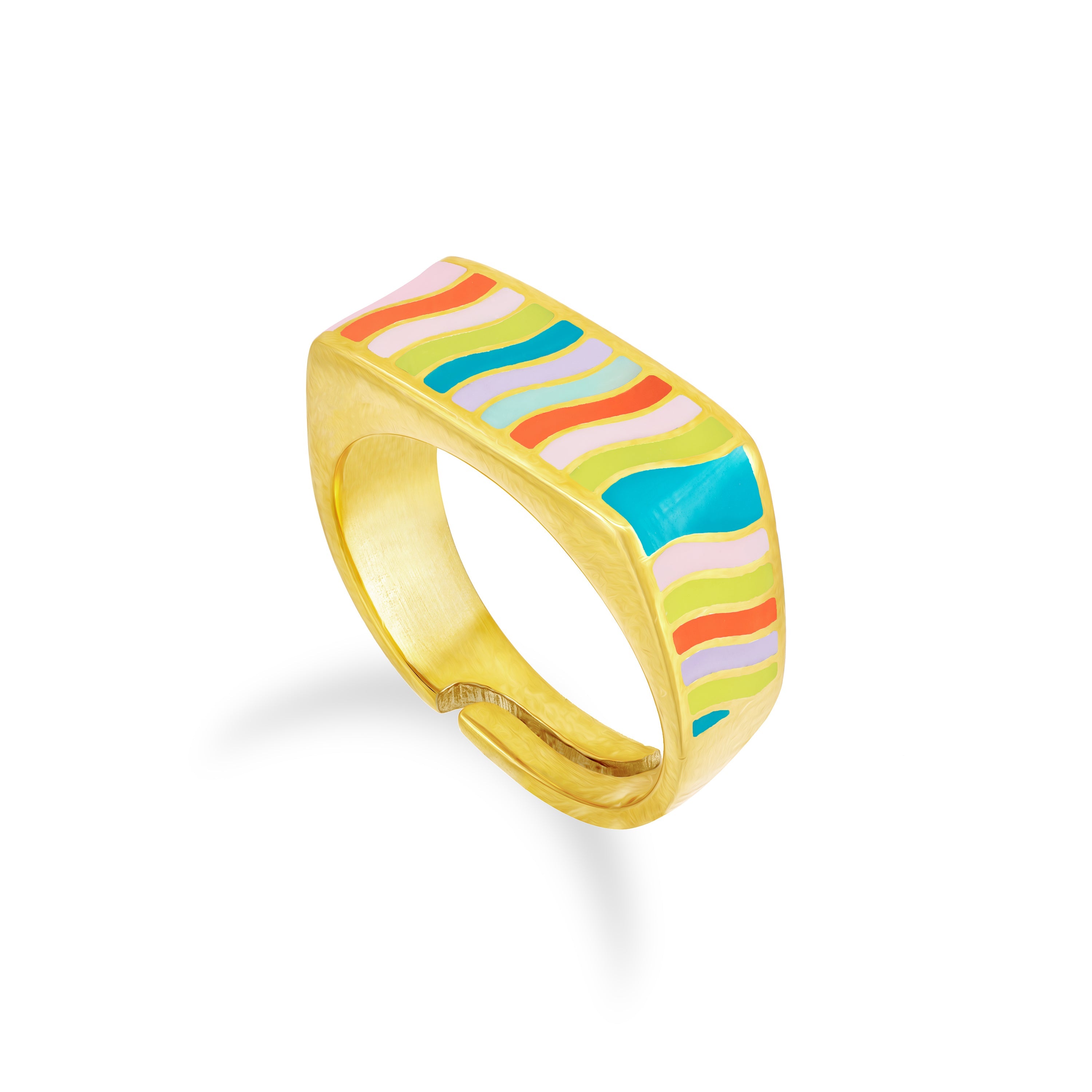 Rectangular Stripe Enamel Ring