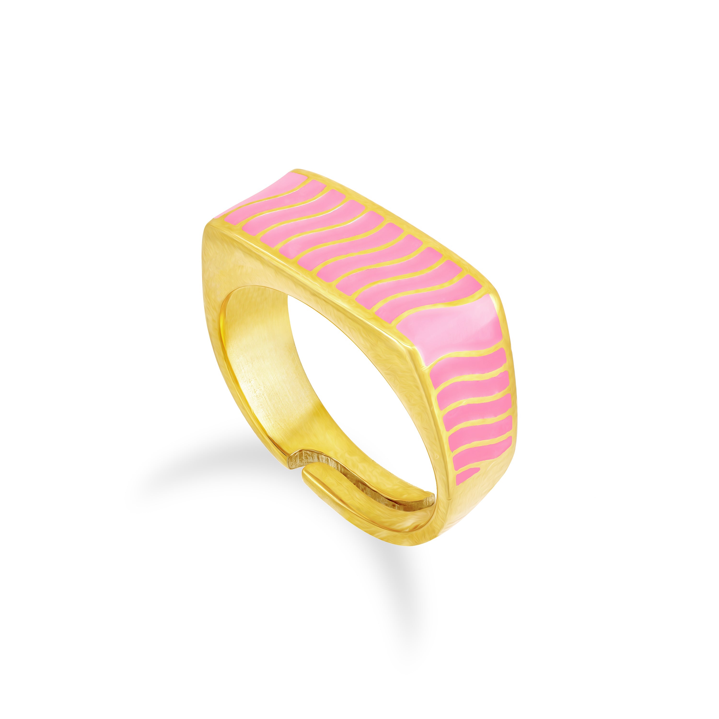 Rectangular Stripe Enamel Ring