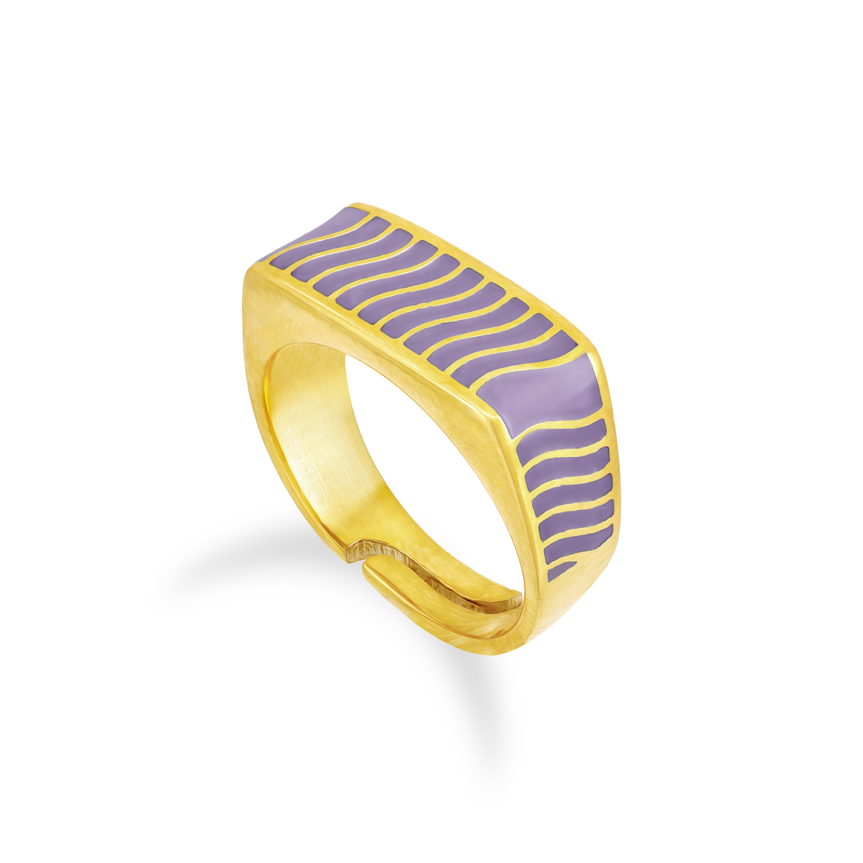 Rectangular Stripe Enamel Ring