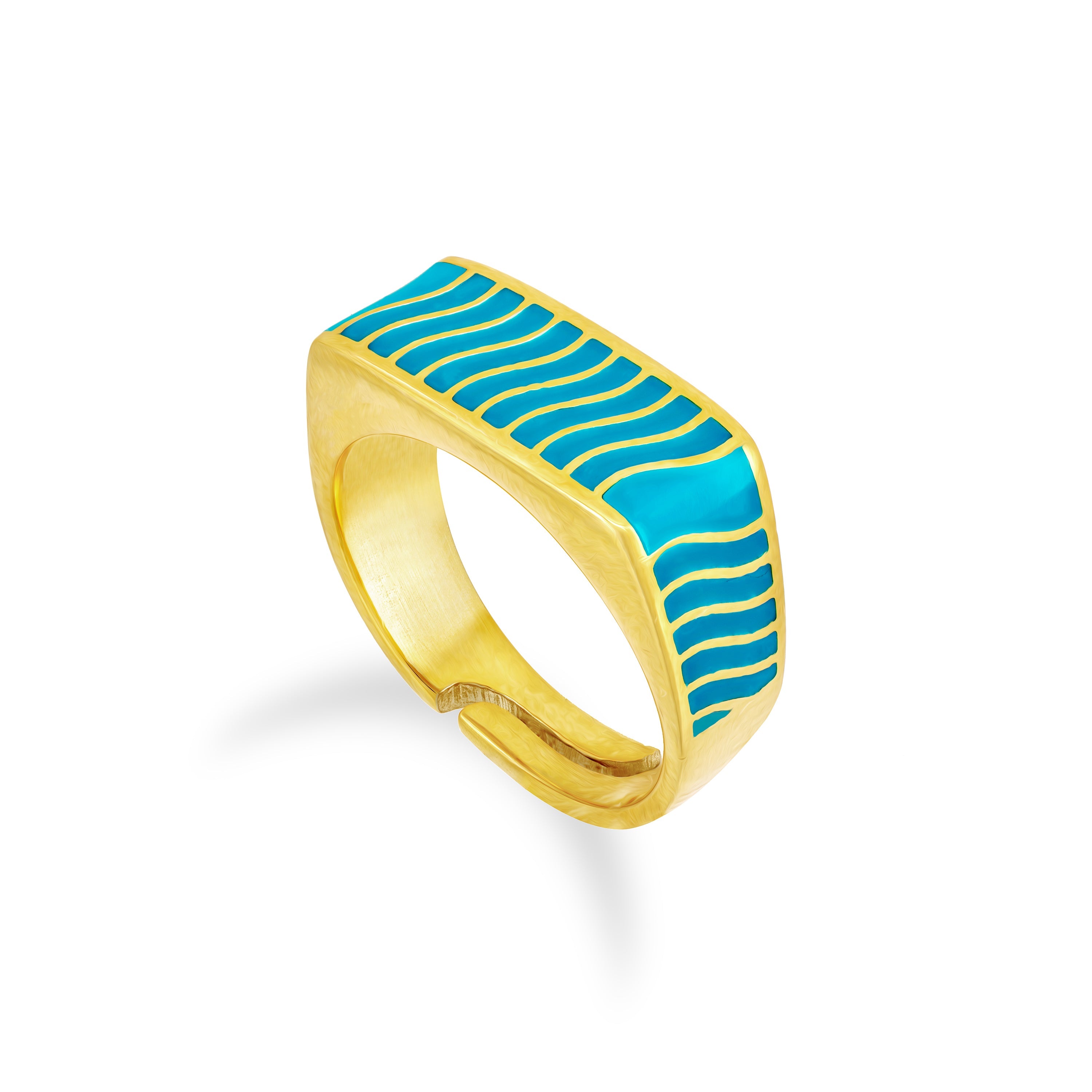 Rectangular Stripe Enamel Ring