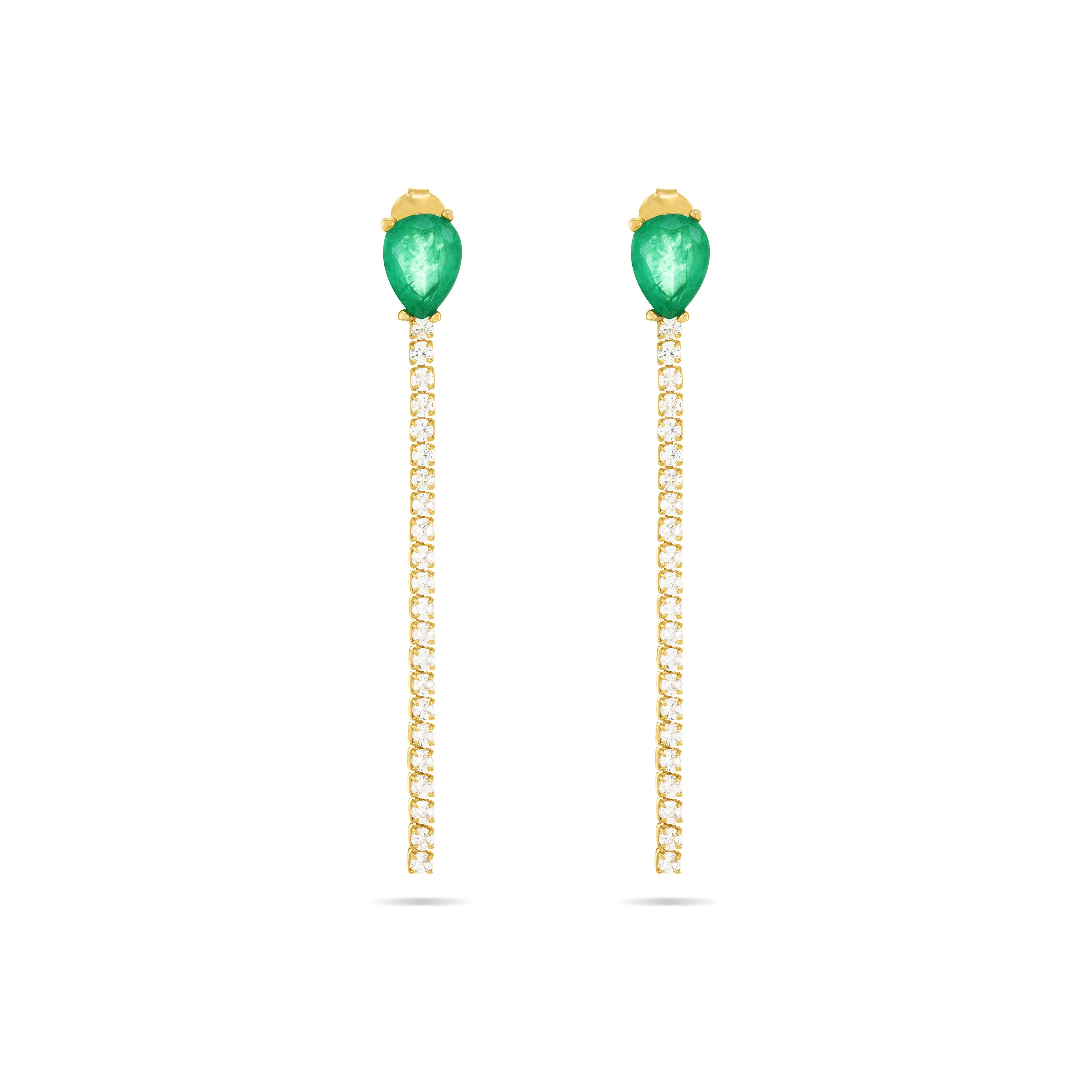 Reversed Teardrop Tennis Earrings