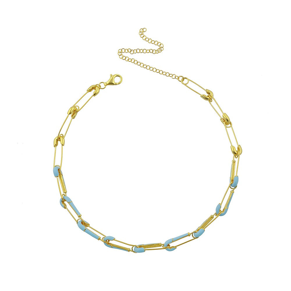 Safety Pin Enamel Link Choker