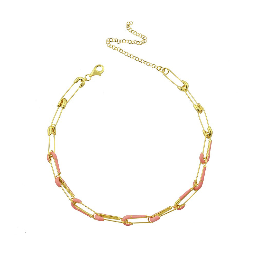 Safety Pin Enamel Link Choker