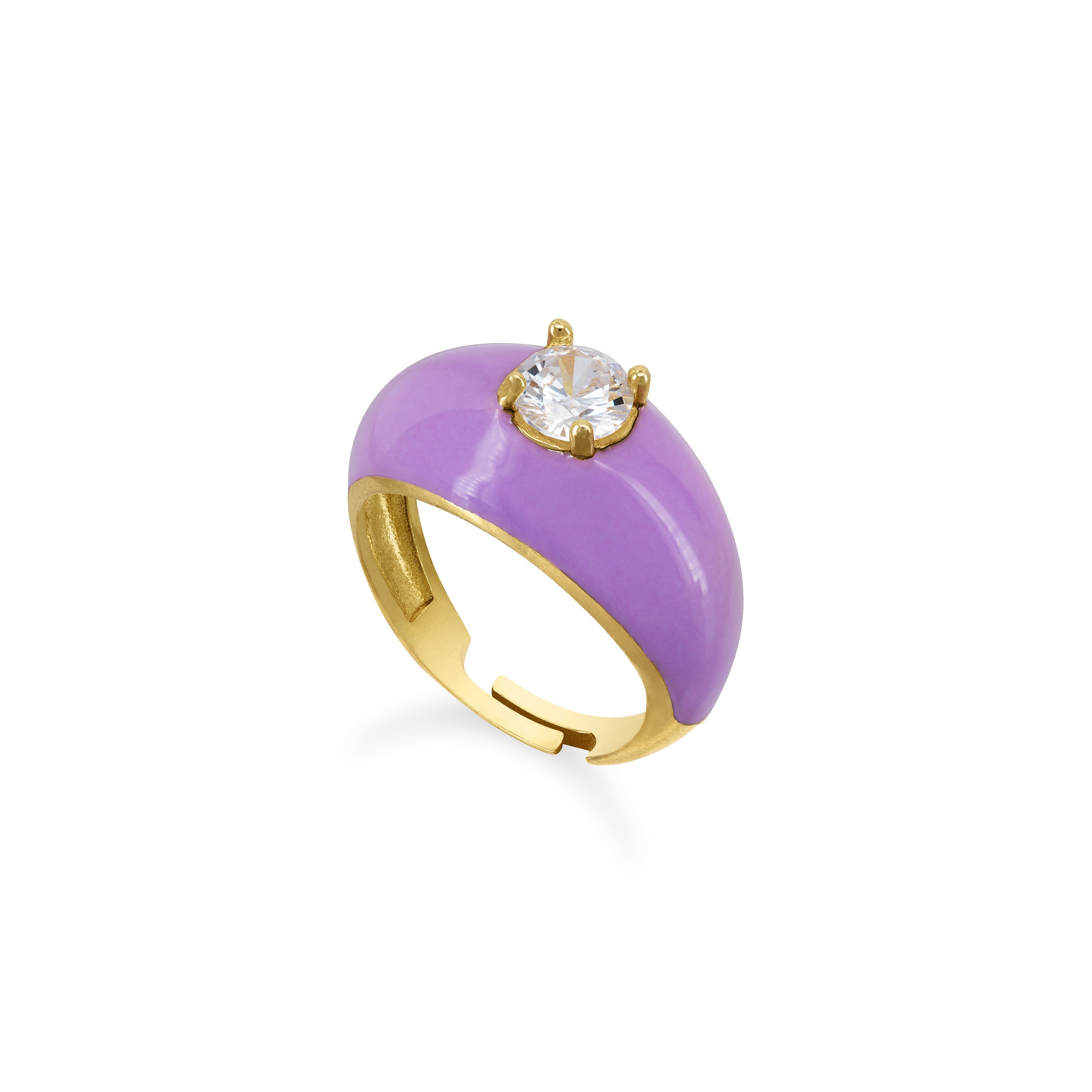 Sleek Enamel Dome Dot Ring