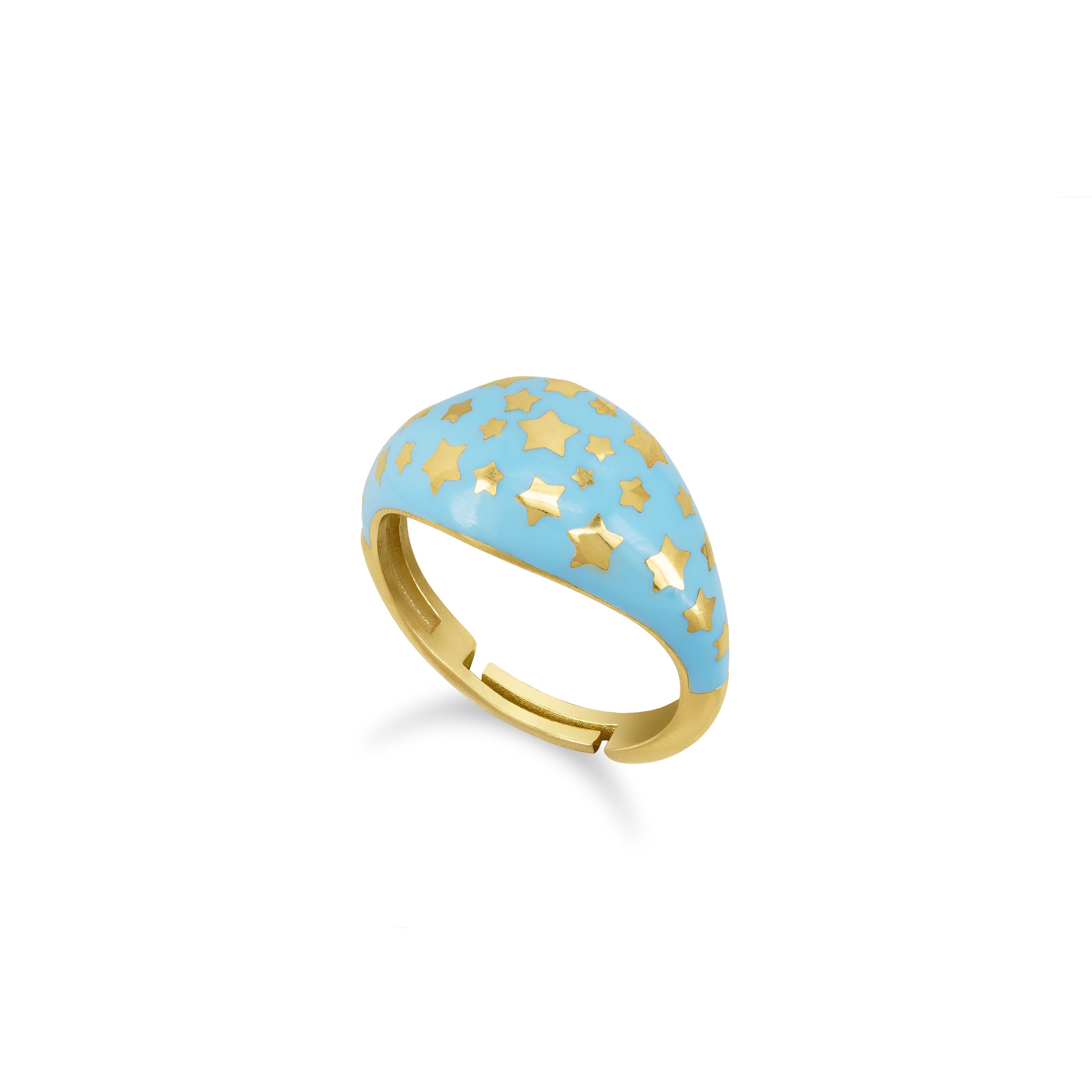 Star Dome Enamel Signet Ring