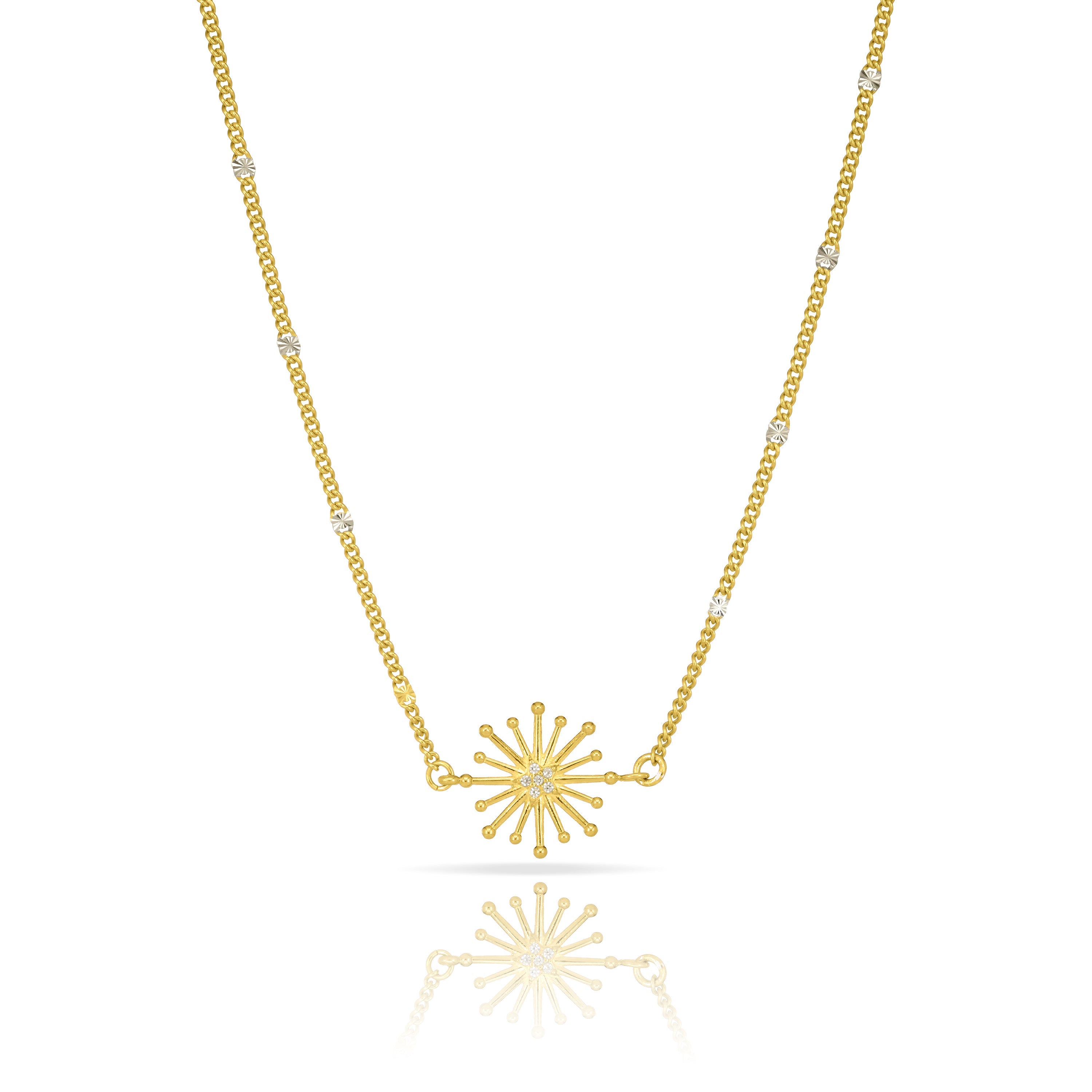 Starburst Curb Chain Necklace