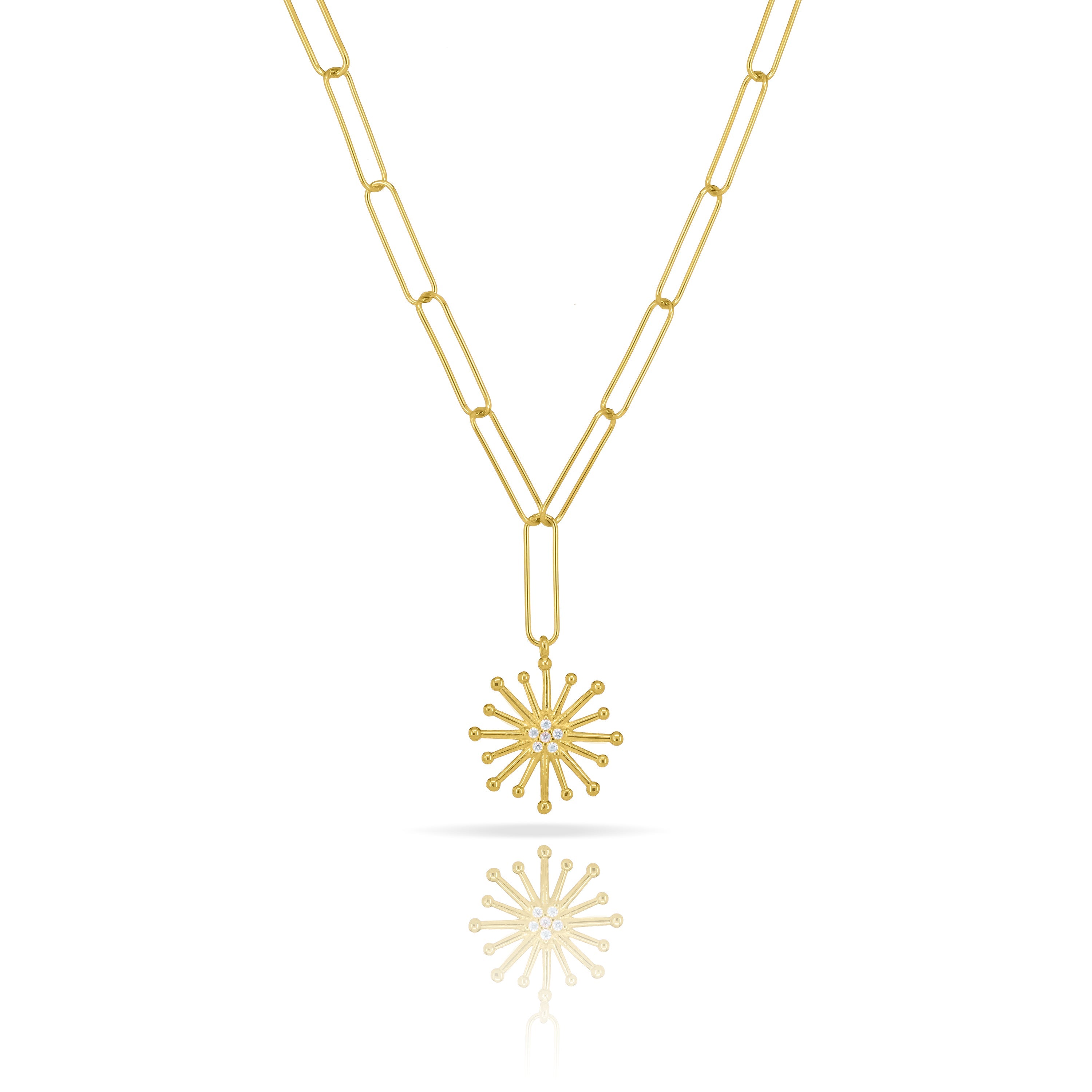 Starburst Paperclip Y Chain Necklace