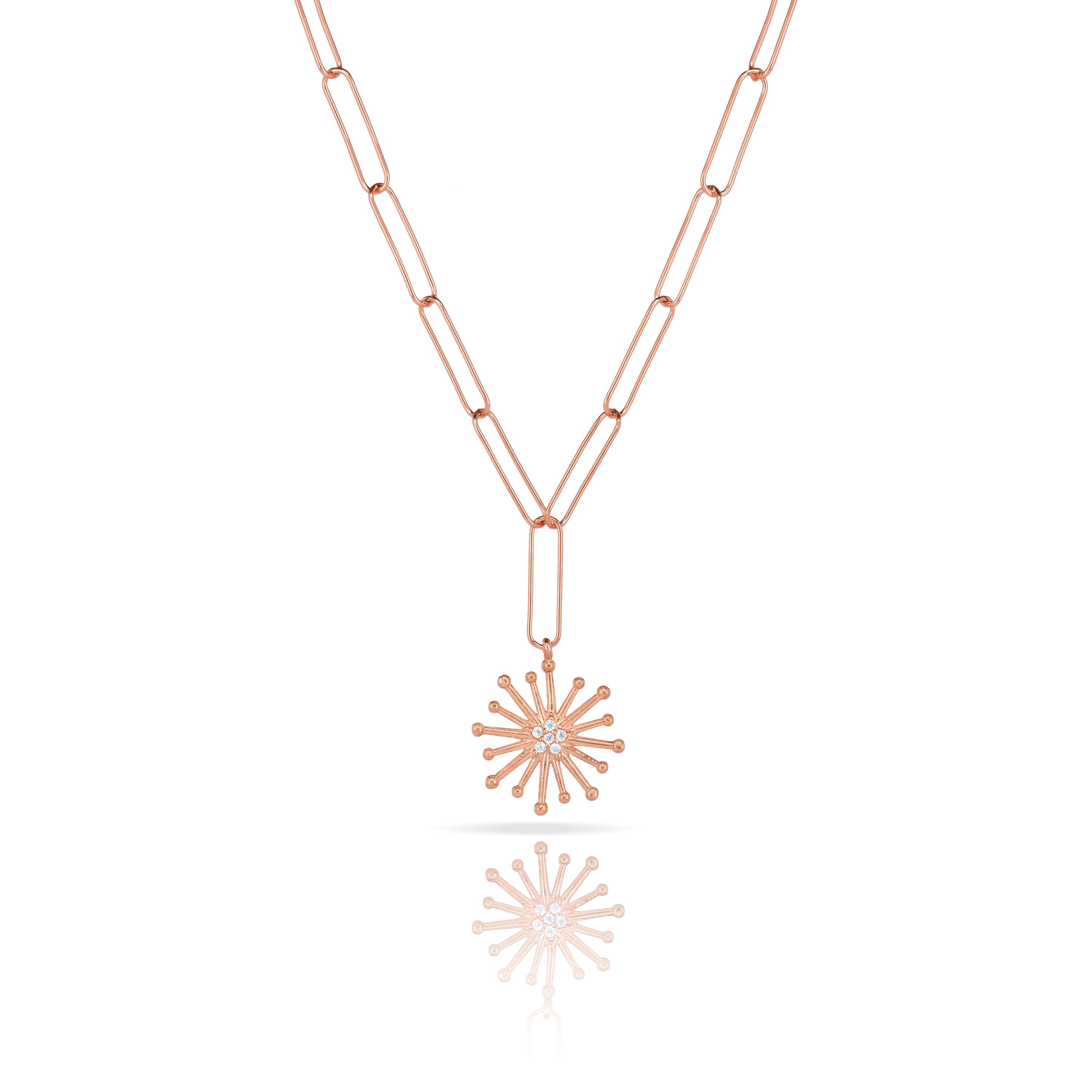 Starburst Paperclip Y Chain Necklace