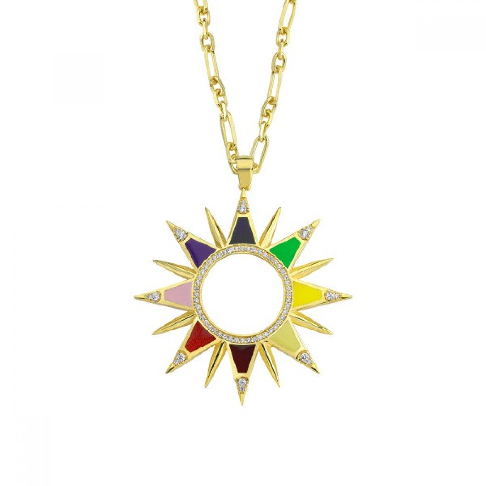 Sunburst Enamel Necklace