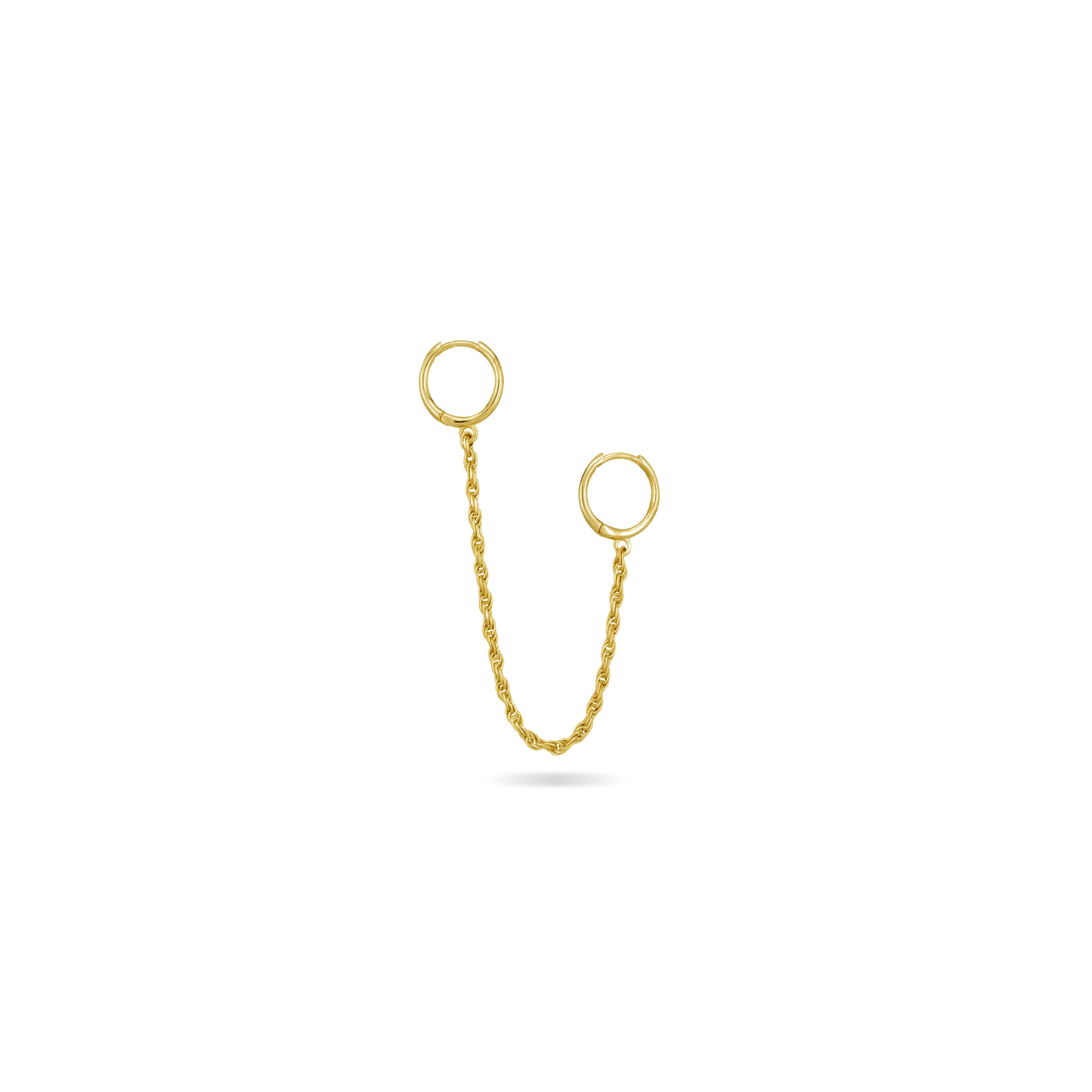 Two Hoop Simple Chain Earrings